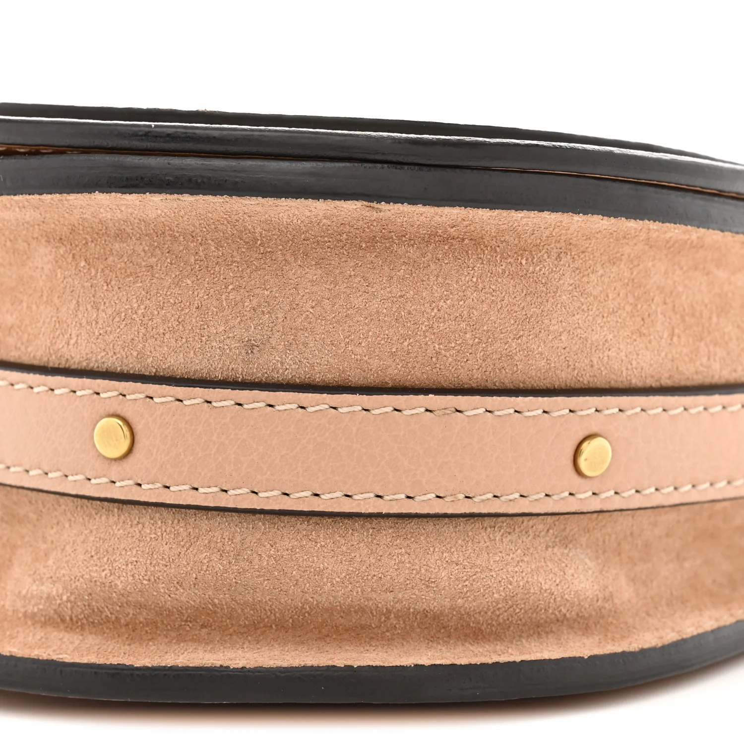 Calfskin Suede Small Nile Bracelet Bag Biscotti Beige