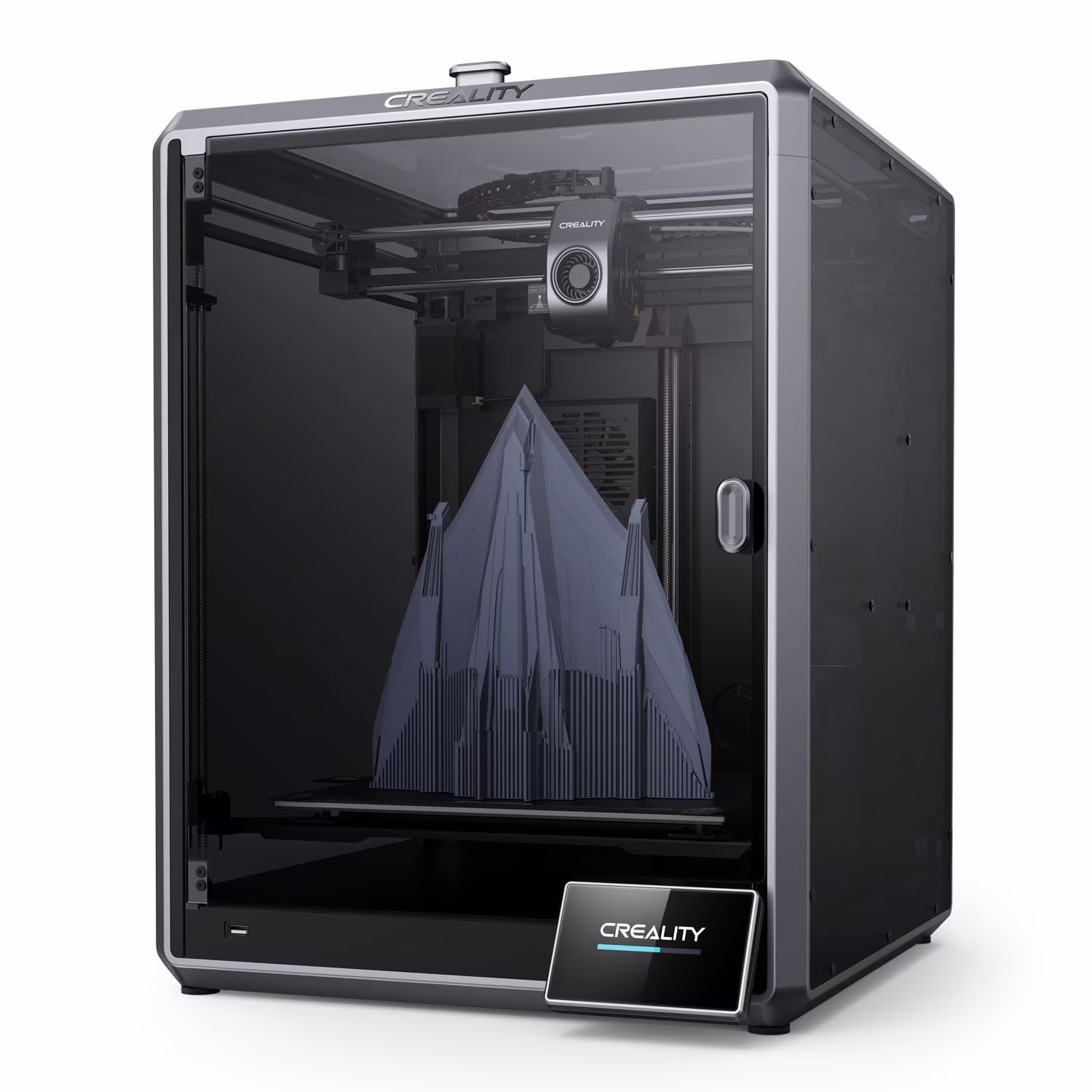 K1 Max 3D Printer with 600mm/s High-Speed Fused Deposition Modeling 3D Printing Smart AI Function 300��C High-Temperature Nozzle Direct Extruder Auto Leveling Printing Size 11.81x11.81x11.81