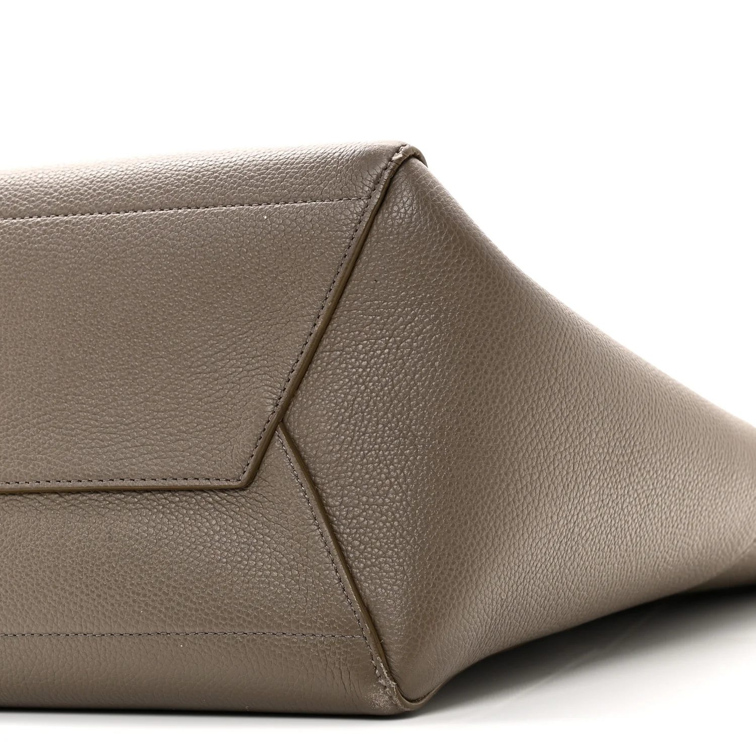 Soft Grained Calfskin Sangle Bucket Bag Taupe
