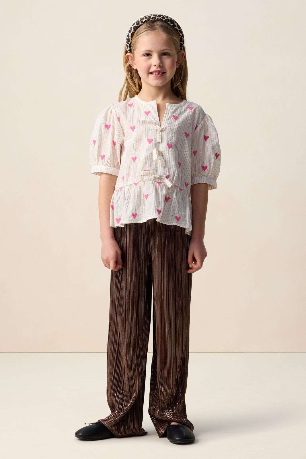 Witte blouse met hartjes