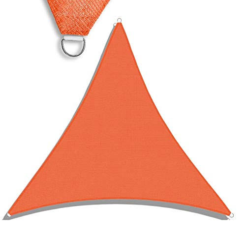 Sunshades Depot 16 x 16 x 16 Sun Shade Sail Equilateral Triangle Permeable Canopy Orange Custom Size Available Commercial Standard