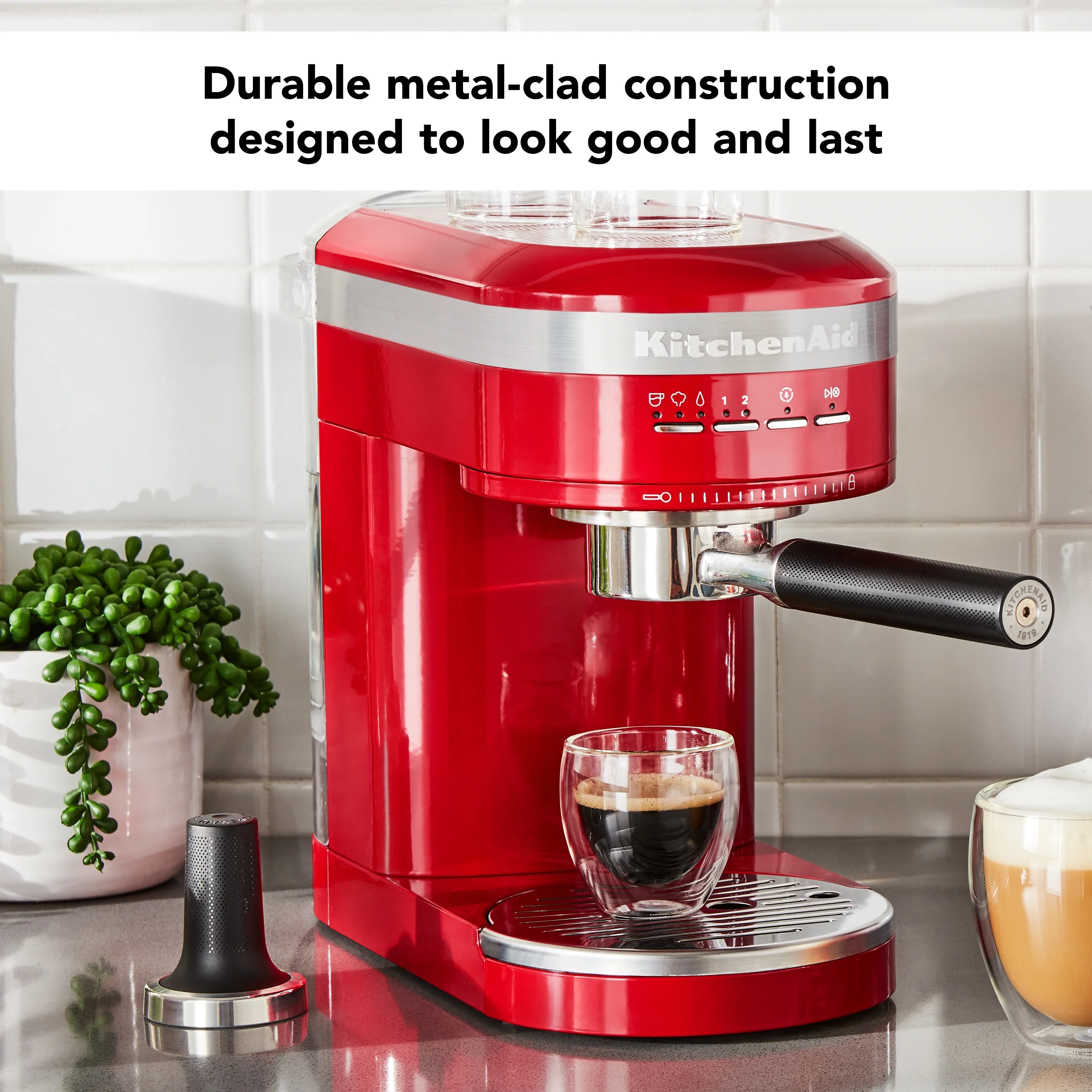 KitchenAid Metal Semi-Automatic Espresso Machine, Empire Red, KES6503(Empire Red) - Image 6