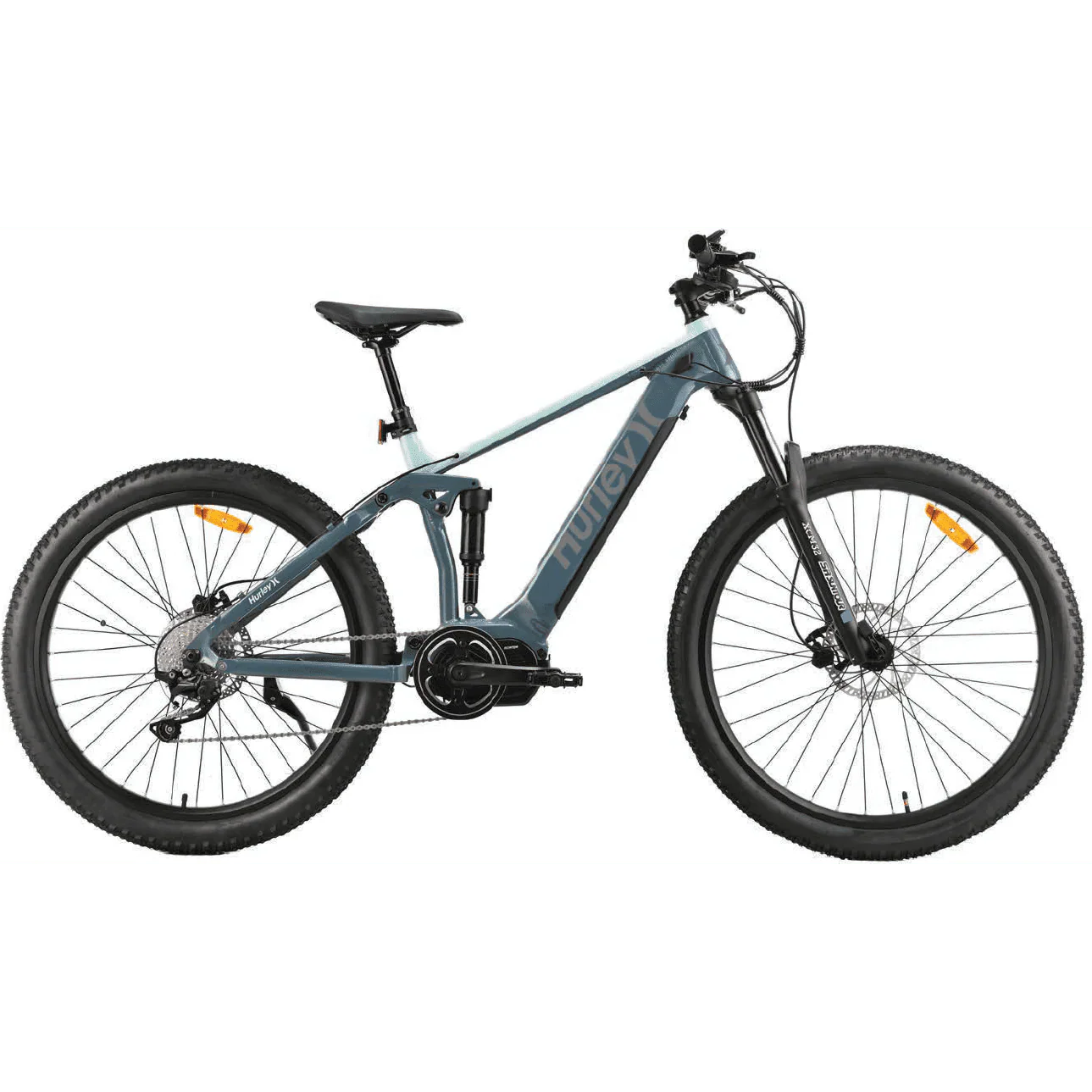 Hurley Bikes Riptide 19-inch Dual Suspension E-Mountain Bike, Green