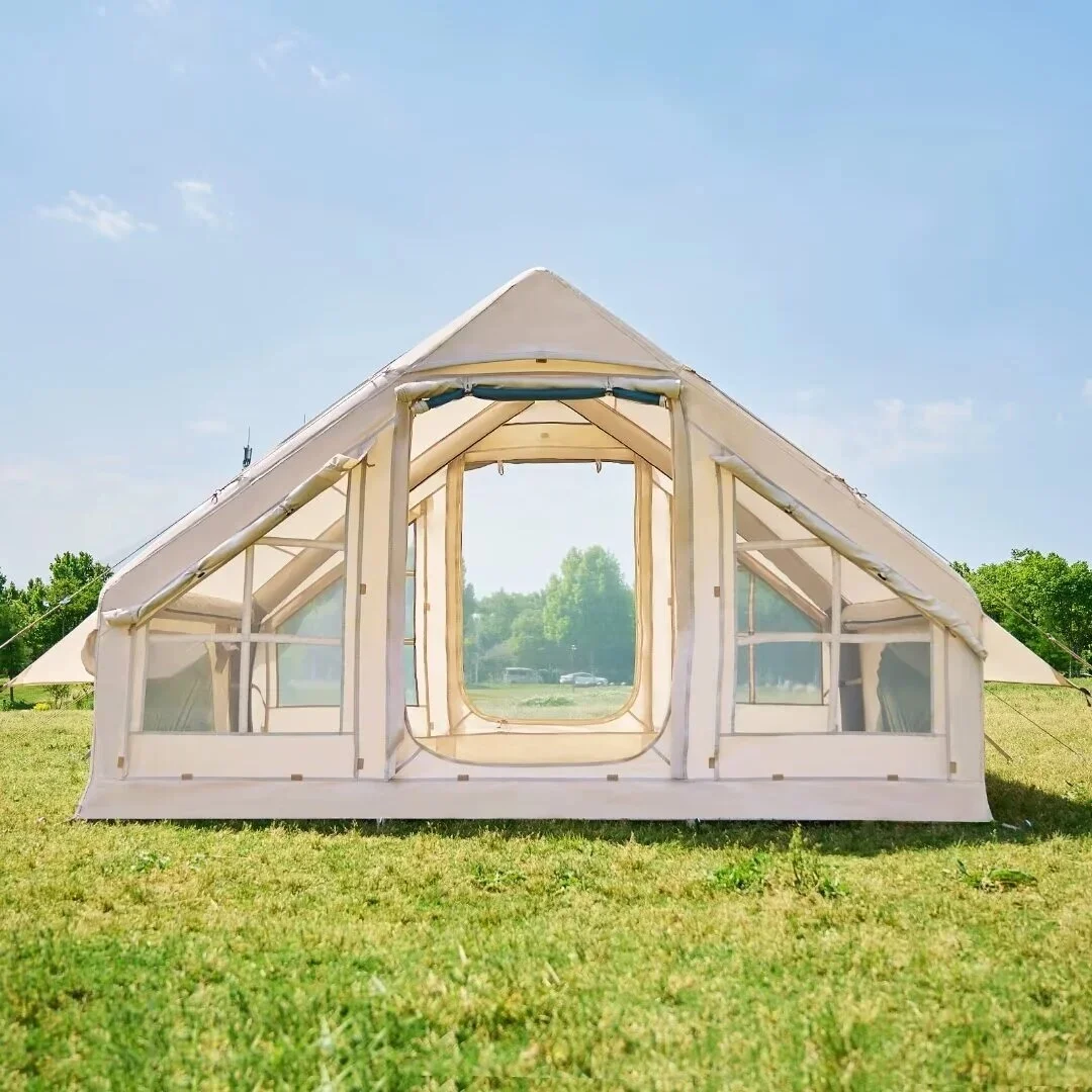 NAIZEA Inflatable Tent Air Glamping Tents 6person Cabin Tent&Mesh&Chimney Window