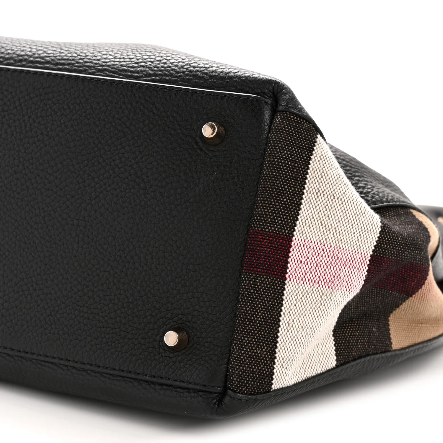 Grainy Calfskin House Check Medium Maidstone Black