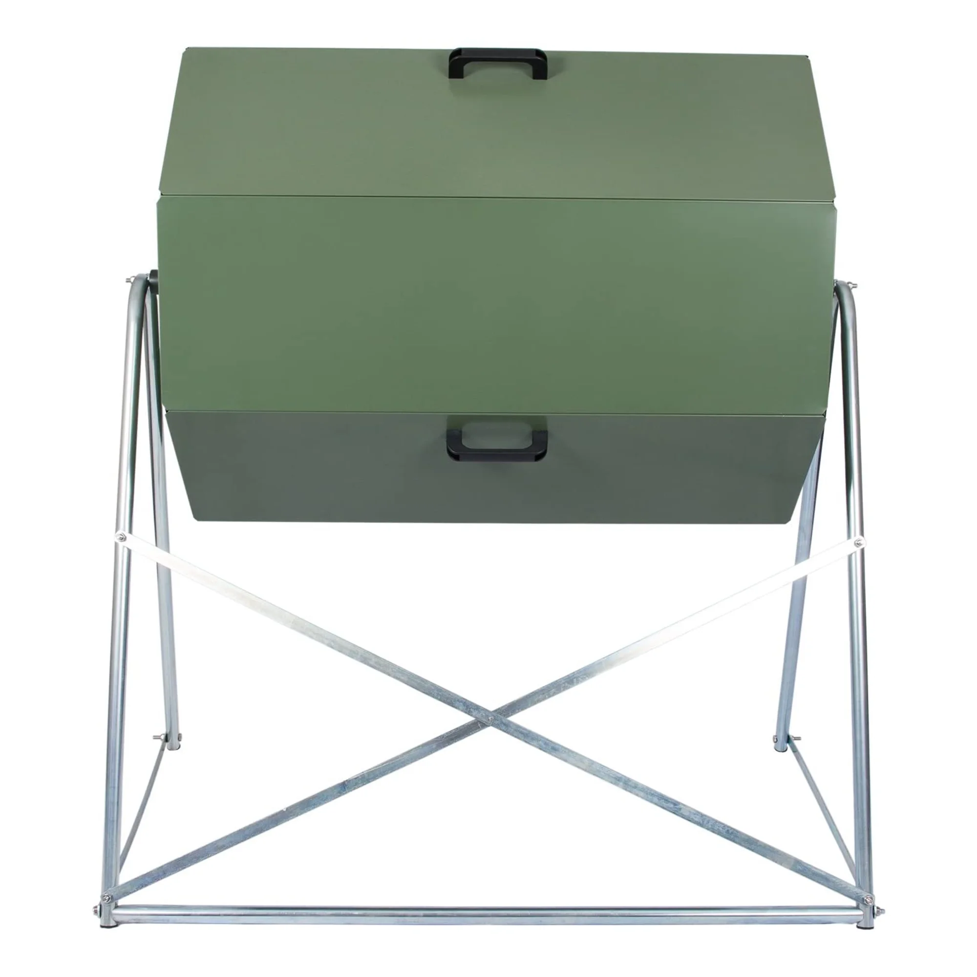 JK270A 70 Gallon Dual Chamber Steel Compost Tumbler Bin - Image 7