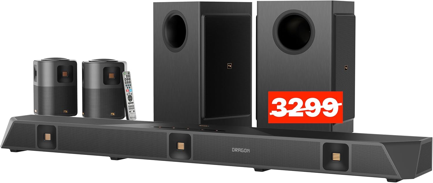 Nakamichi Dragon 11.4.6-Ch Surround System w Dolby Atmos/DTS:X Pro (Pro Cinema Engine)  HiFi AMTs  Dual-Opposing 8
