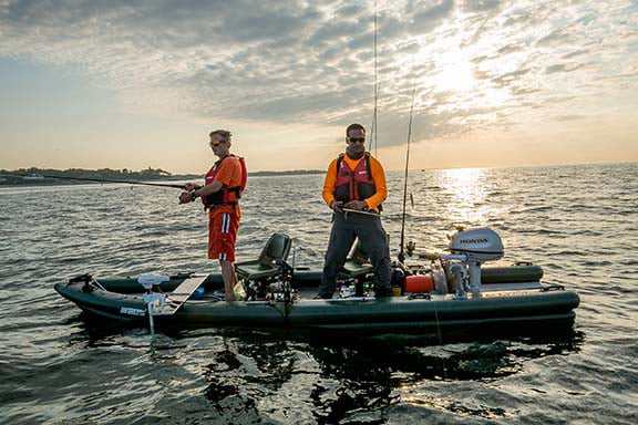 Sea Eagle FSK16 Inflatable Fishskiff 16 Frameless Fishing Boat - 2 Person Swivel Seat Canopy Package