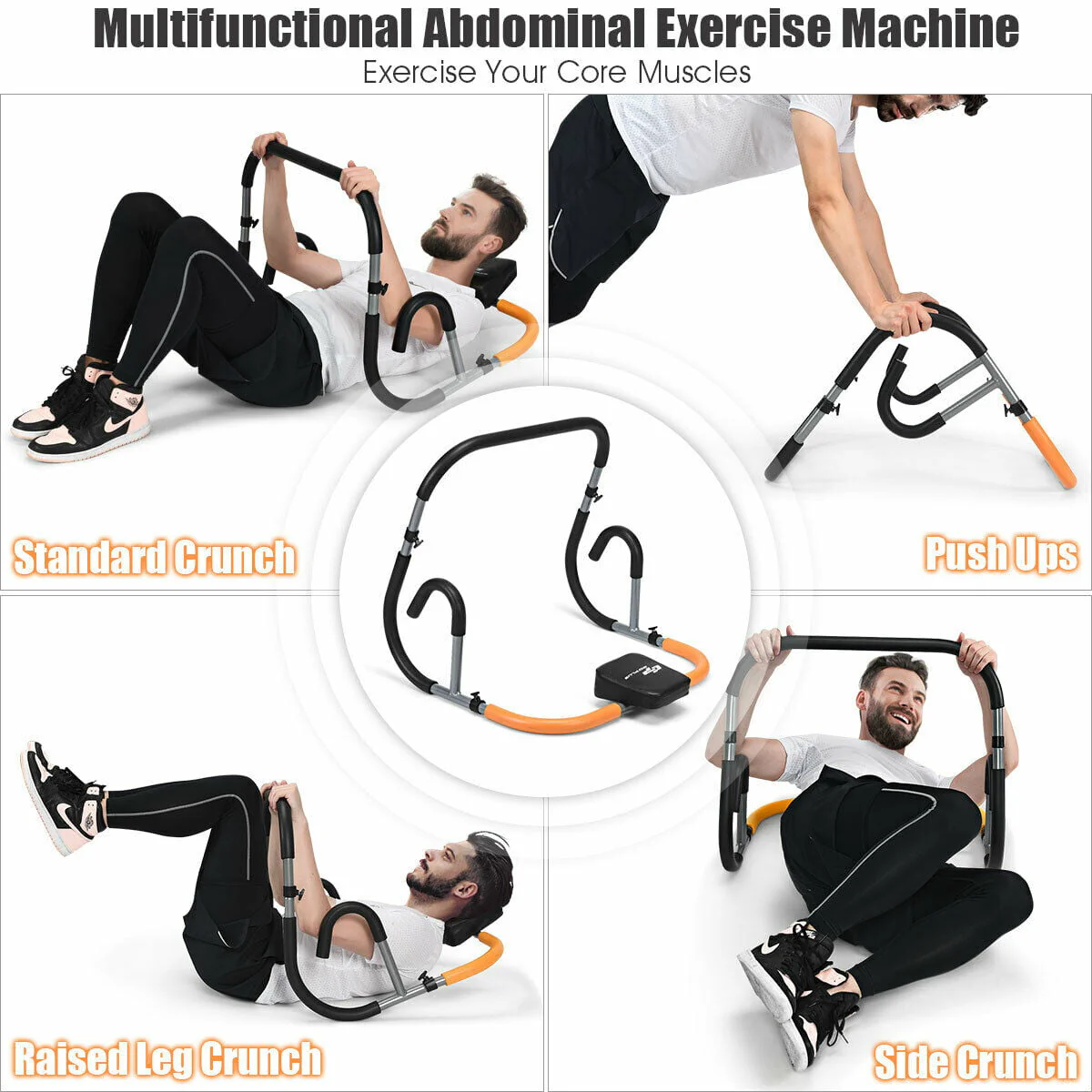Ab Fitness Crunch Abdominal Exercise Workout Machine for Glider Roller Pushup Image 5