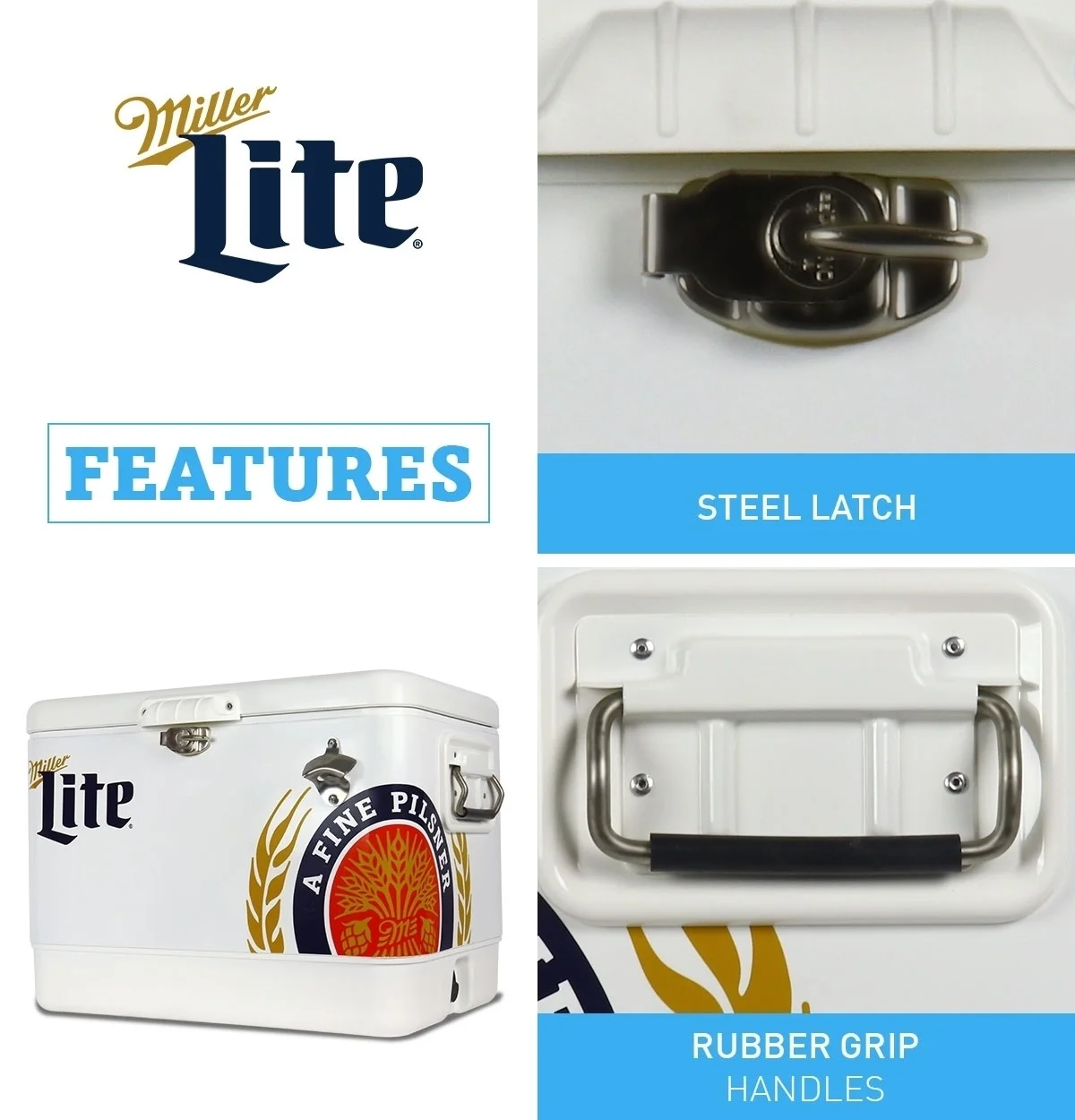 Ice Chest Cooler with Bottle Opener, 51L (54 qt), 85 Cans - Image 4