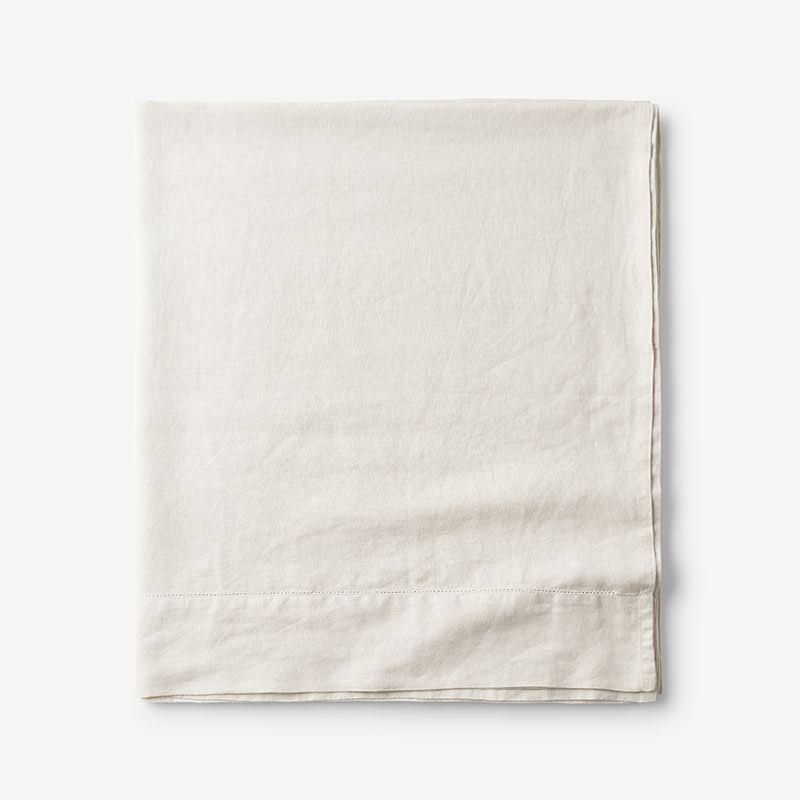 The Company Store Solid Washed Parchment Linen Full Flat Sheet