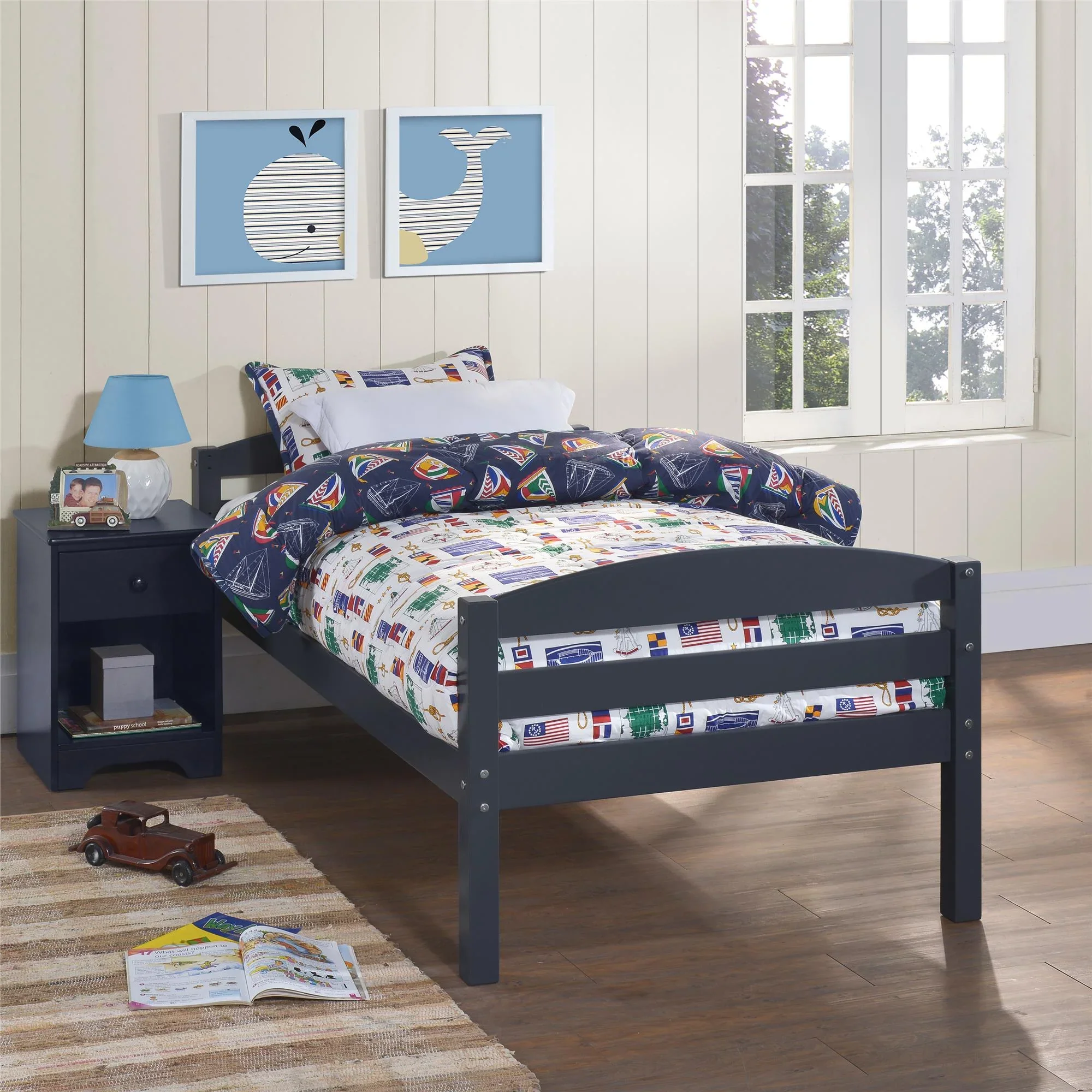 Better Homes & Gardens Leighton Kids' Convertible Twin-Over-Full Bunk Bed, Gray