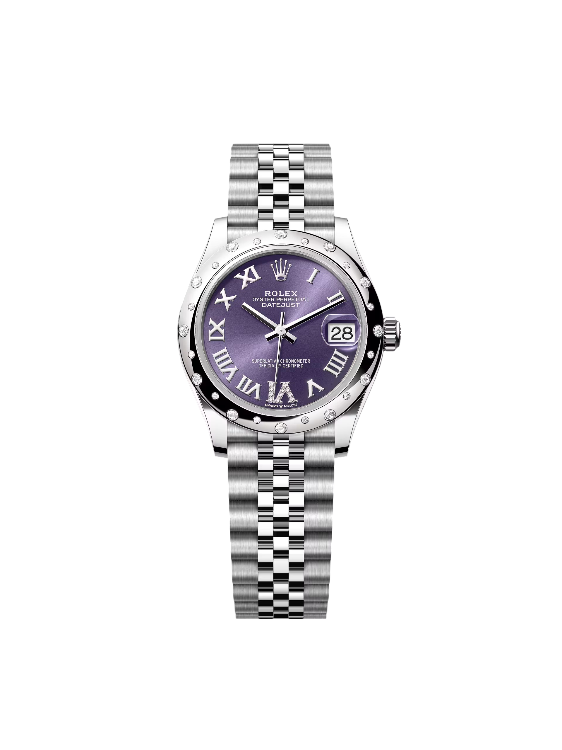 【Super Clone】RLX Datejust m278344-0027/0028 Aubergine Diamond Dial 31mm Oyster