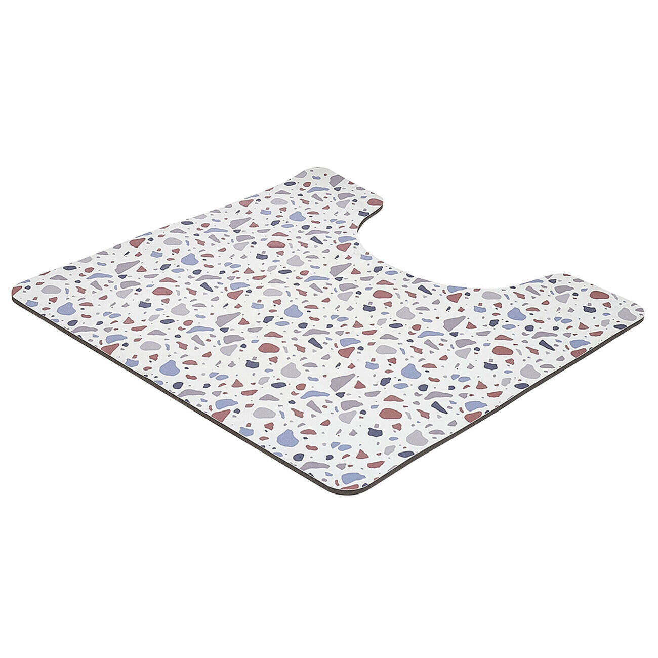 Contour WC PVC motif terrazzo blanc marron bleu 49,5x15cm