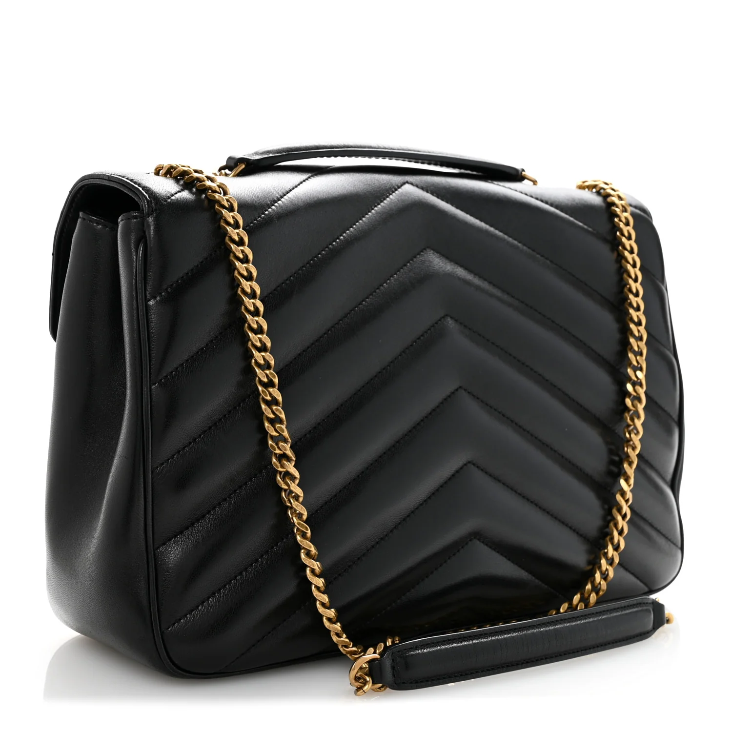 Lambskin Quilted Monogram Large Loulou Black