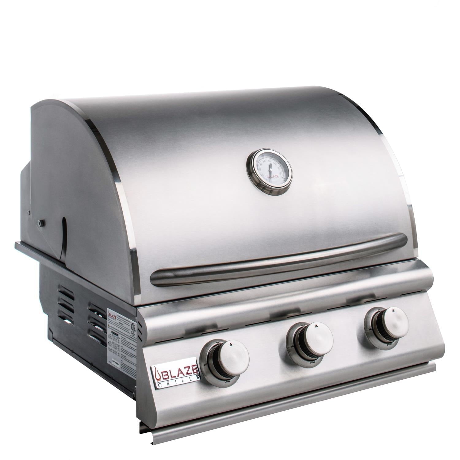 In Natural Gas Grills |Outdoor Kitchen 3 Burner Built In Natural Gas Grill (Head Only) - 25 Inch Drop In Three Burner Backyard Grill Station By Blaze Grills