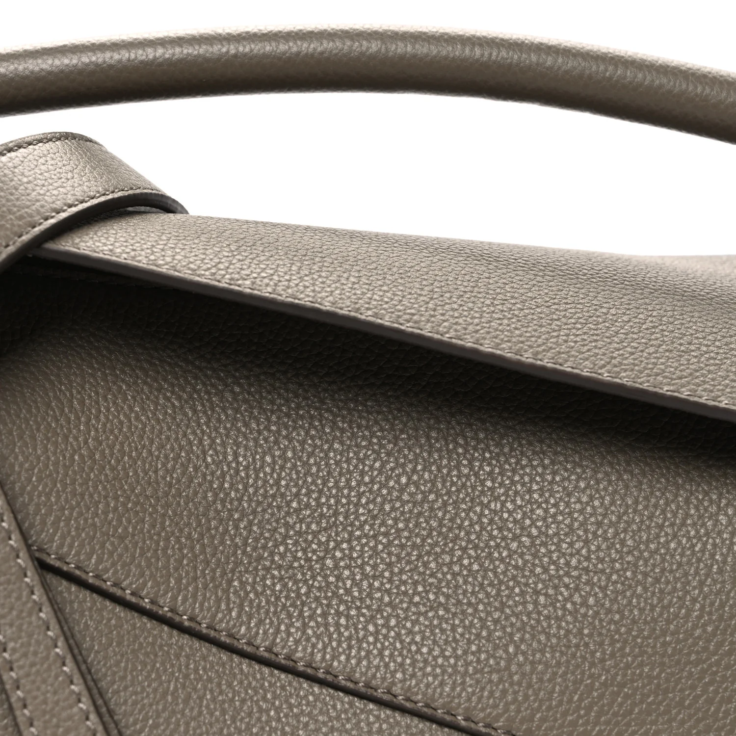 Soft Grained Small Puzzle Edge Bag Taupe