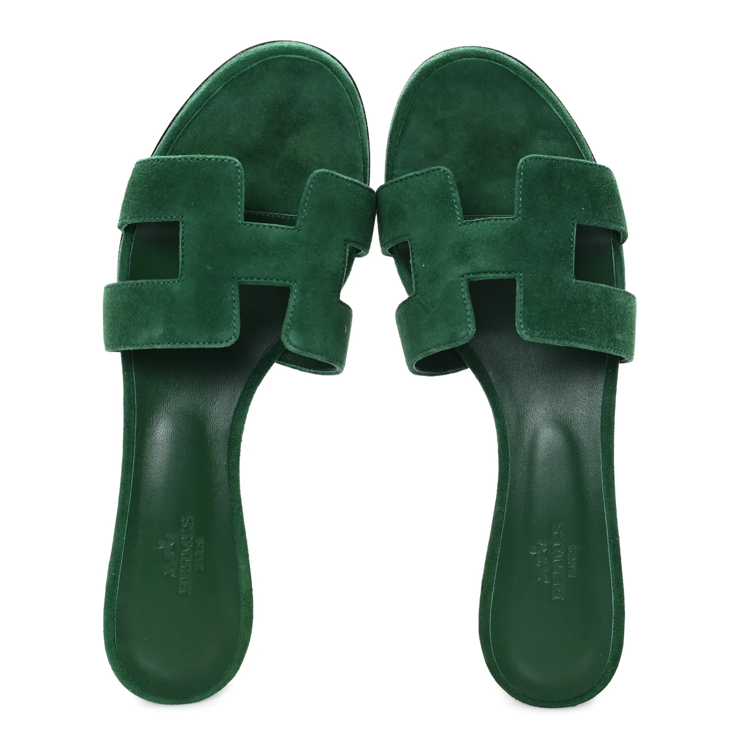 Suede Goatskin Oasis Sandals 39.5 Vert Electrique