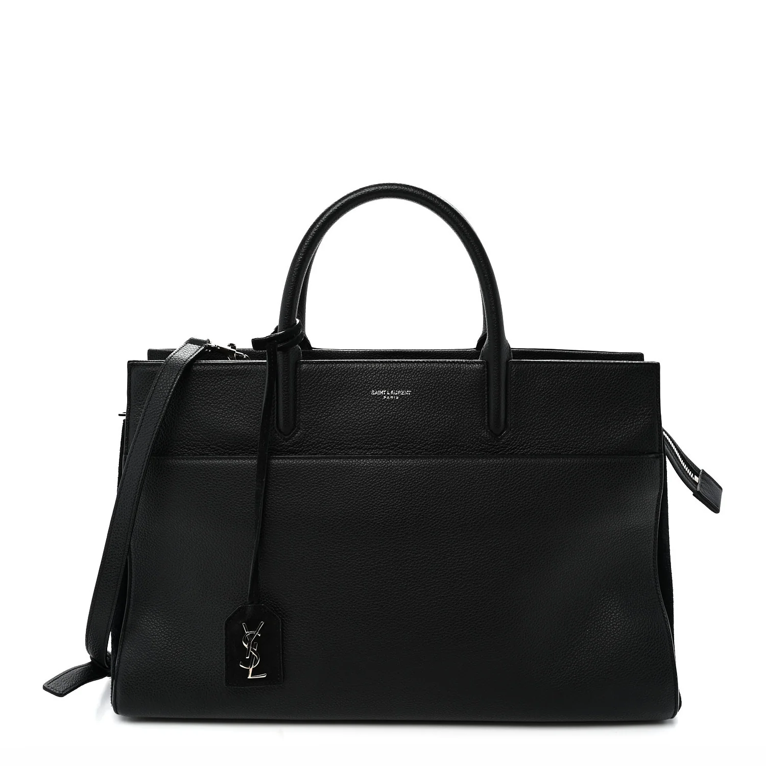 Grained Calfskin Medium Rive Gauche Cabas Black