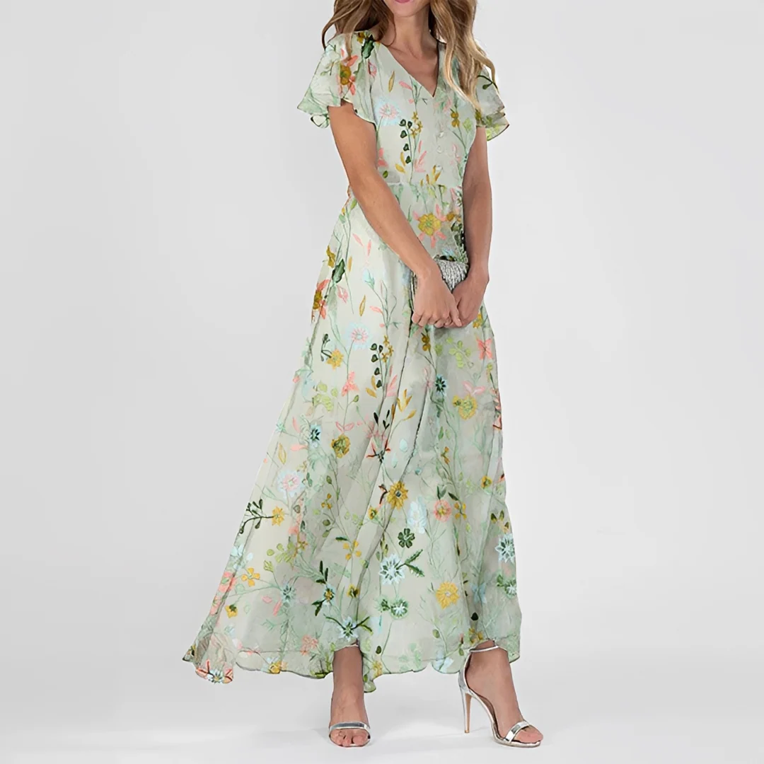 Lily - Robe maxi à fleurs chic