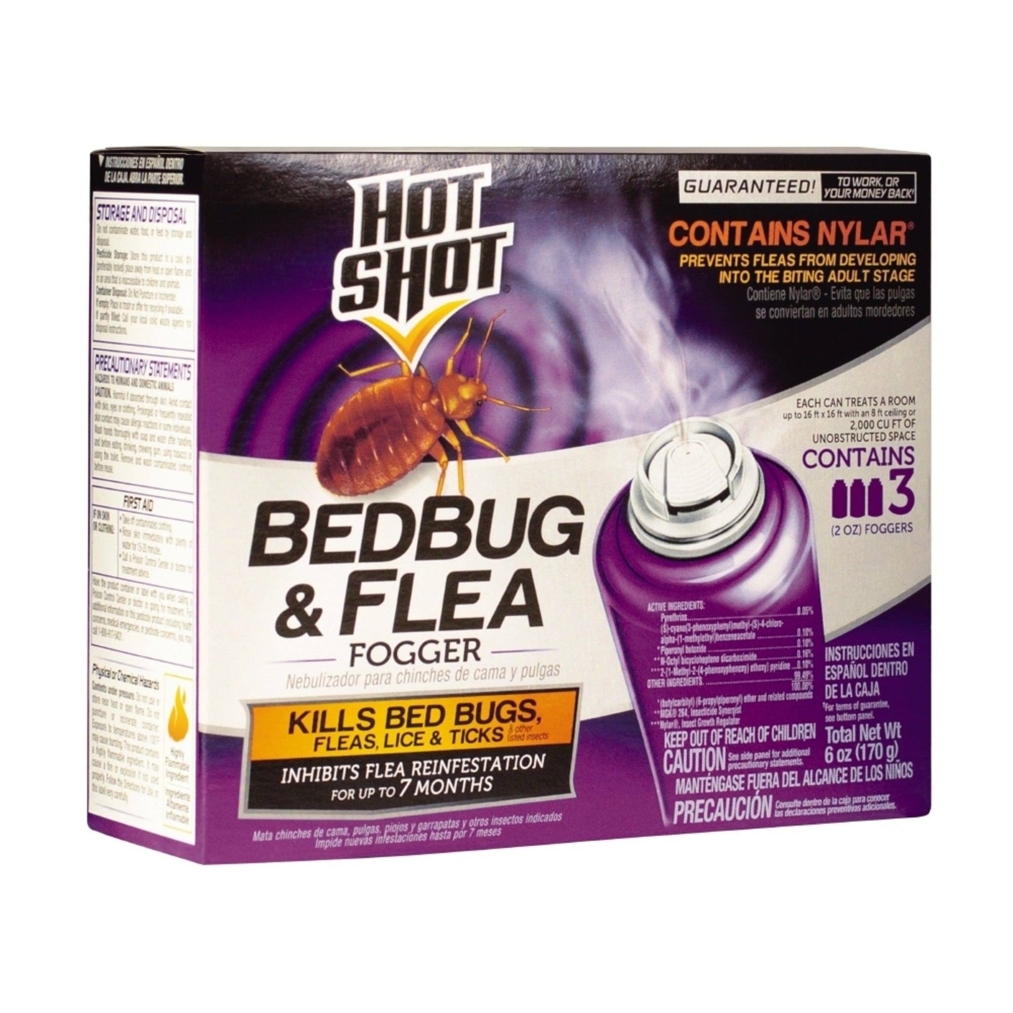 Hot Shot Bedbug & Flea Fogger - 3 pack, 2 oz foggers