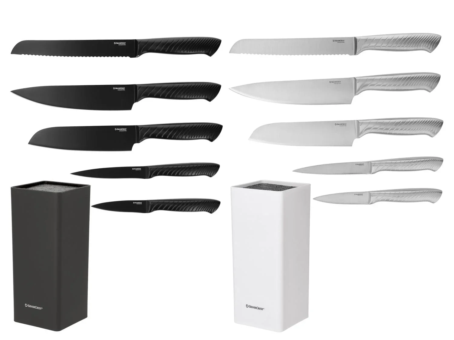 SILVERCREST Set de couteaux en acier inoxydable avec bloc de rangement