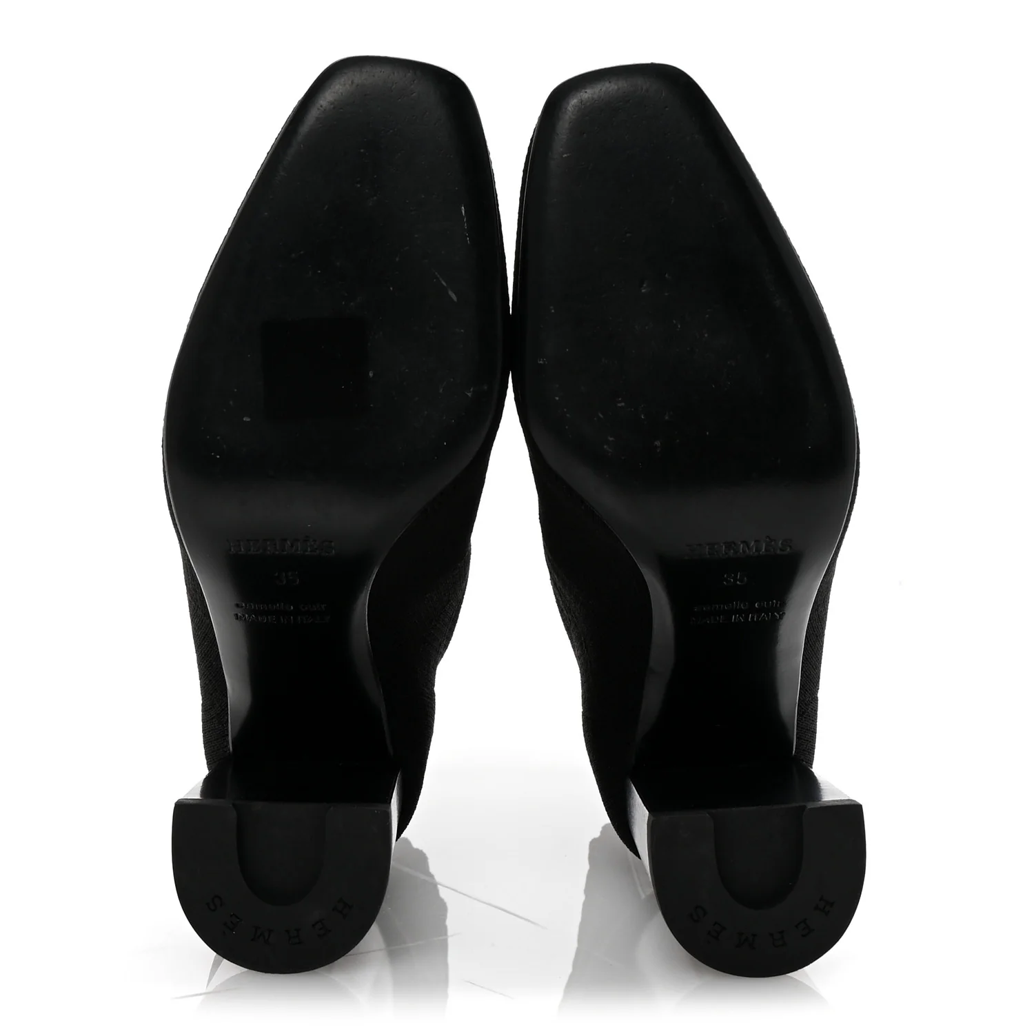 Knit Calfskin Volver 90 Ankle Boots 35 Black