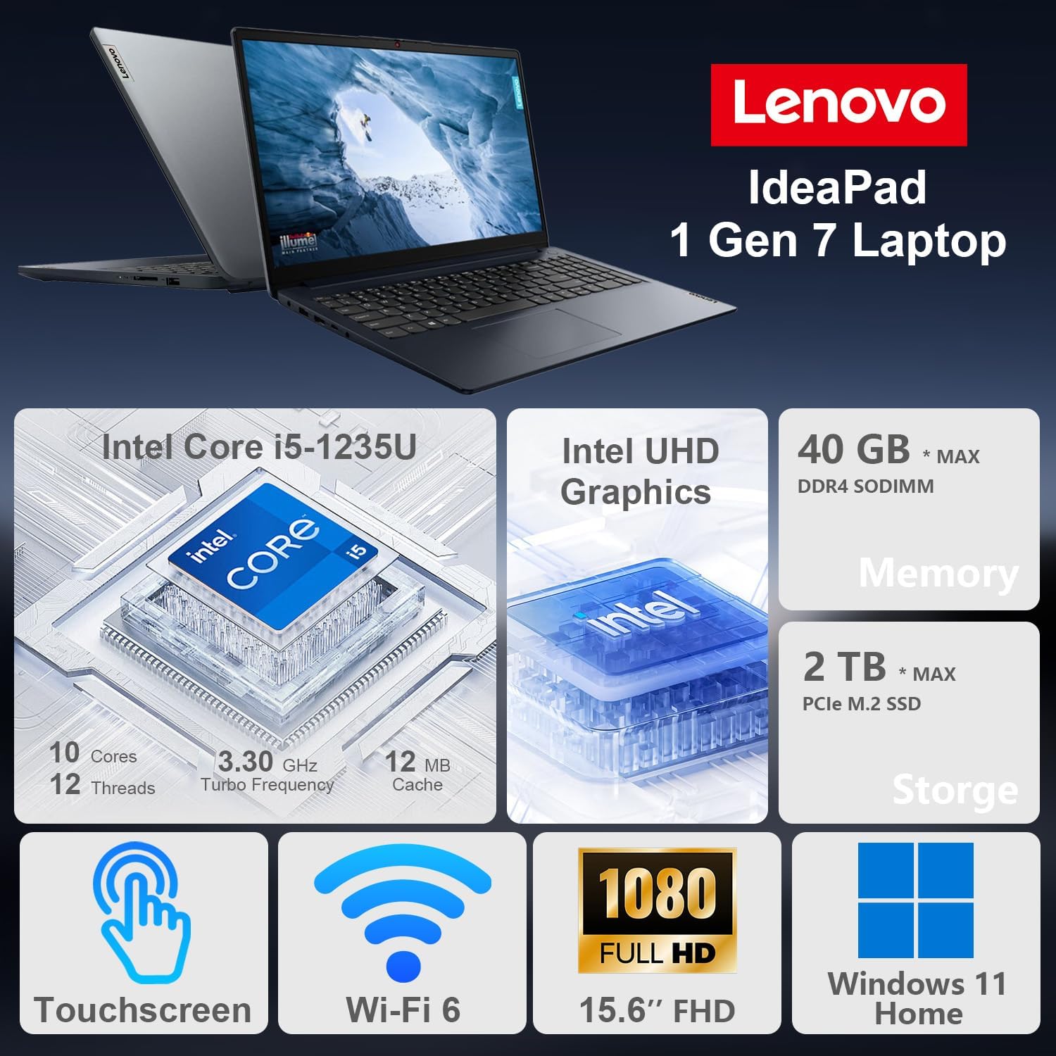 Lenovo IdeaPad 1i Laptop  15.6