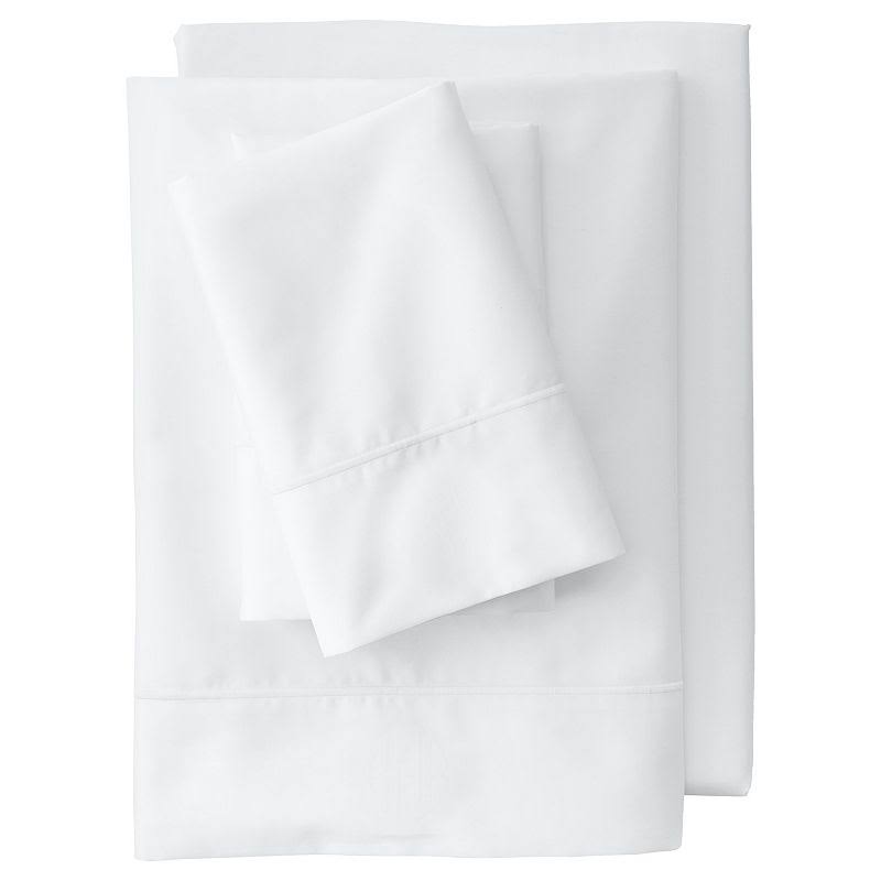 Lands' End 400 Thread Count Premium Supima Cotton No Iron Sateen Sheet Set, White, Queen Fit