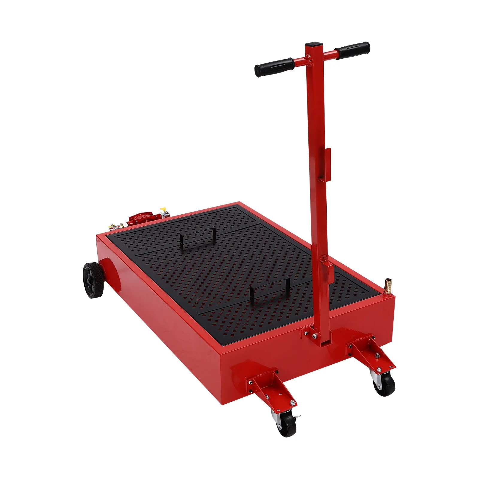 Low Profile Oil Drain Pan 20 Gallon Oil Drain Cart w/ 110W Manual Pump Hose - Image 6