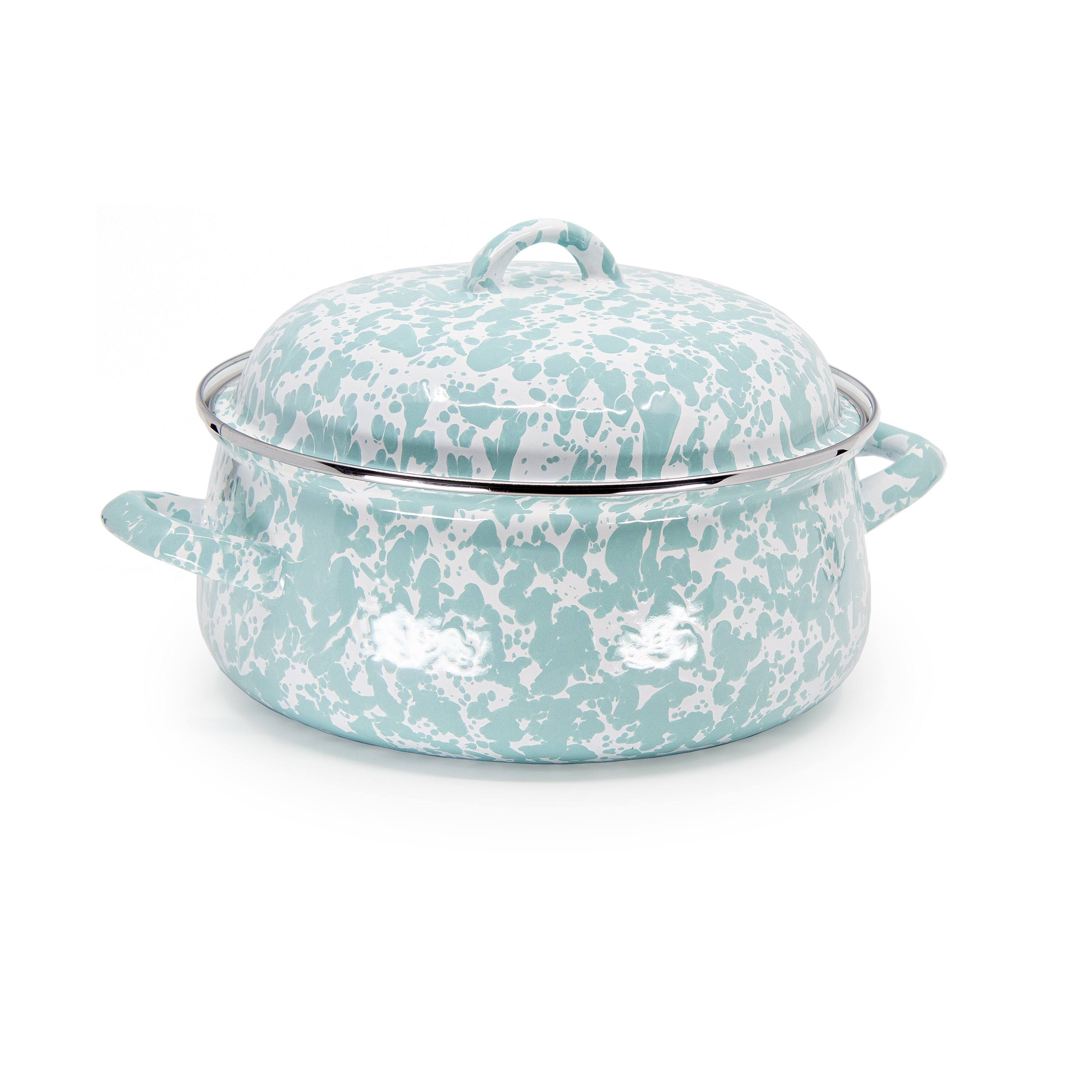 Golden Rabbit Sea Glass Enamelware Dutch Oven