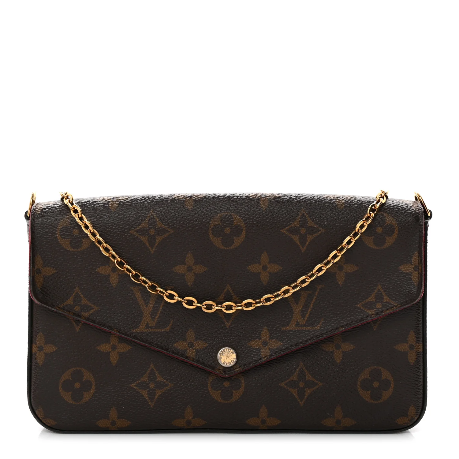 Monogram Pochette Felicie Chain Wallet Fuchsia