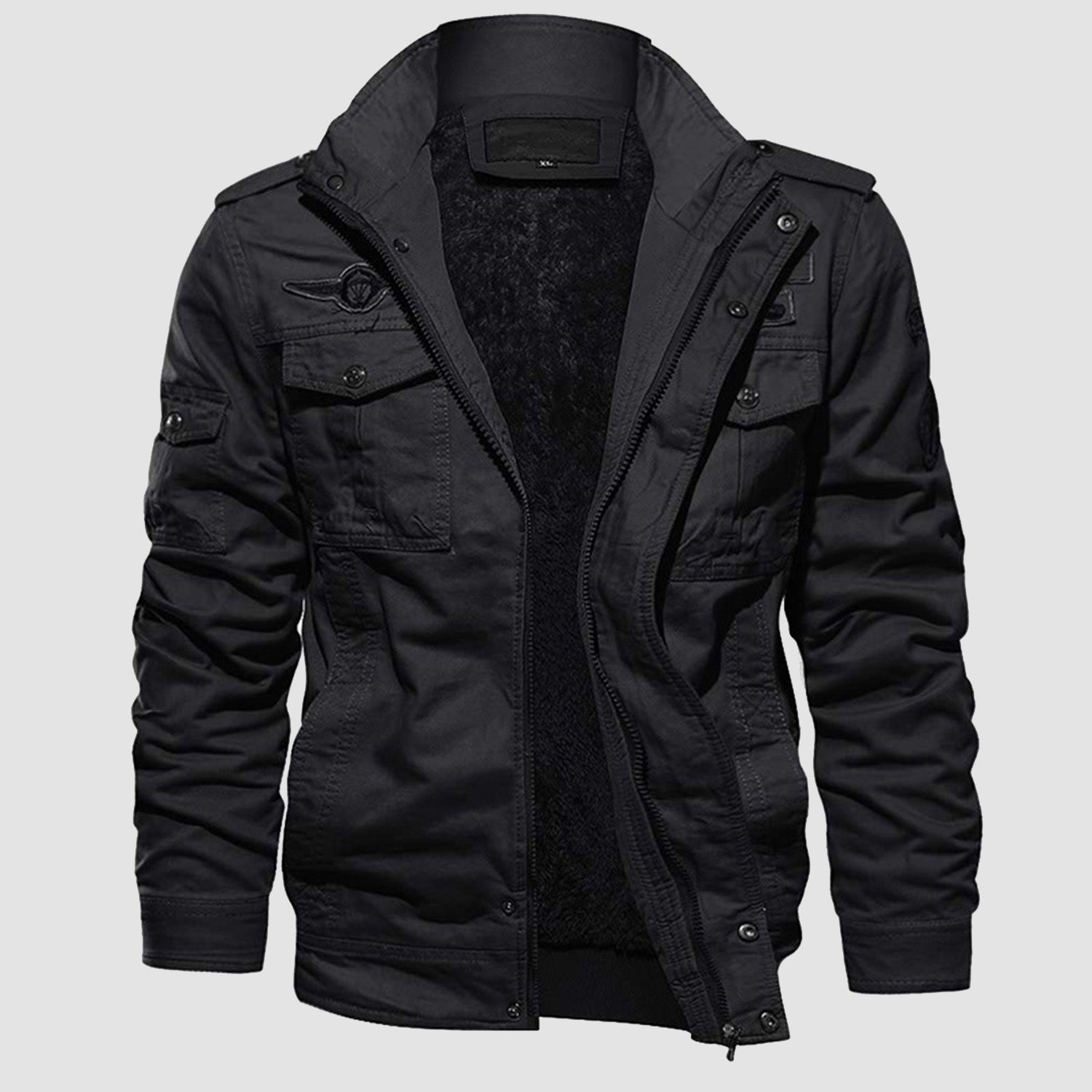 Veste bomber militaire d'hiver pour homme, manteau de pilote militaire en polaire chaude, col montant, veste tactique