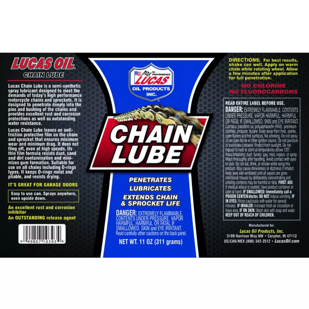 12x 10393 11-ounce Chain Lube Aerosol Semi-synthentic Spray Lubricant - Image 2