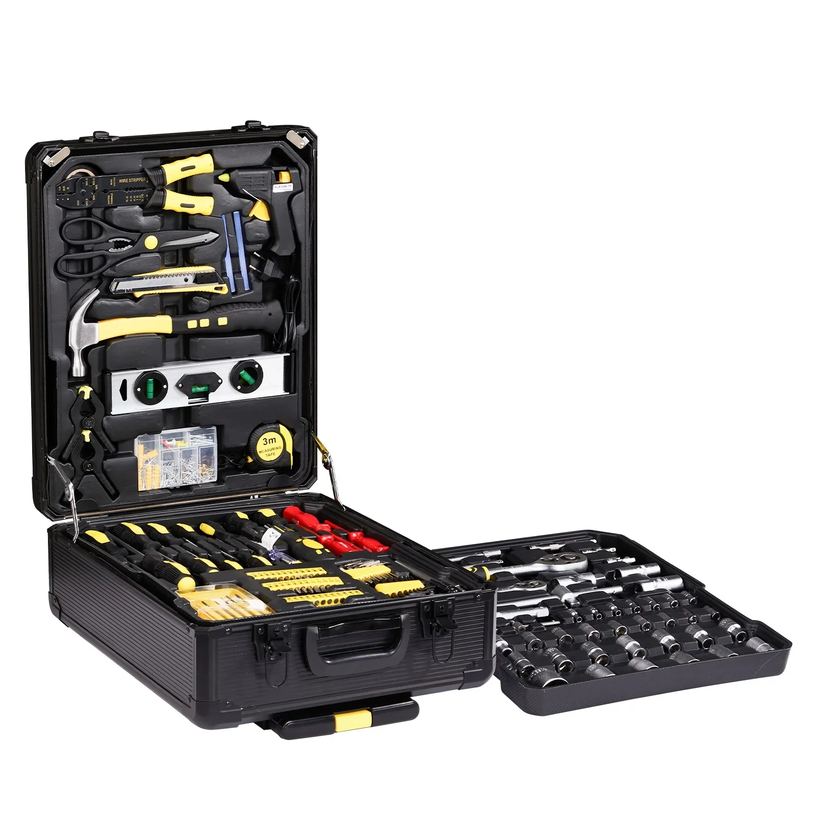 UBesGoo 799 Pcs Tool Set, Household Repair Hand Tool Kit, Mechanics Tool Kit, with Trolley Case, Silver