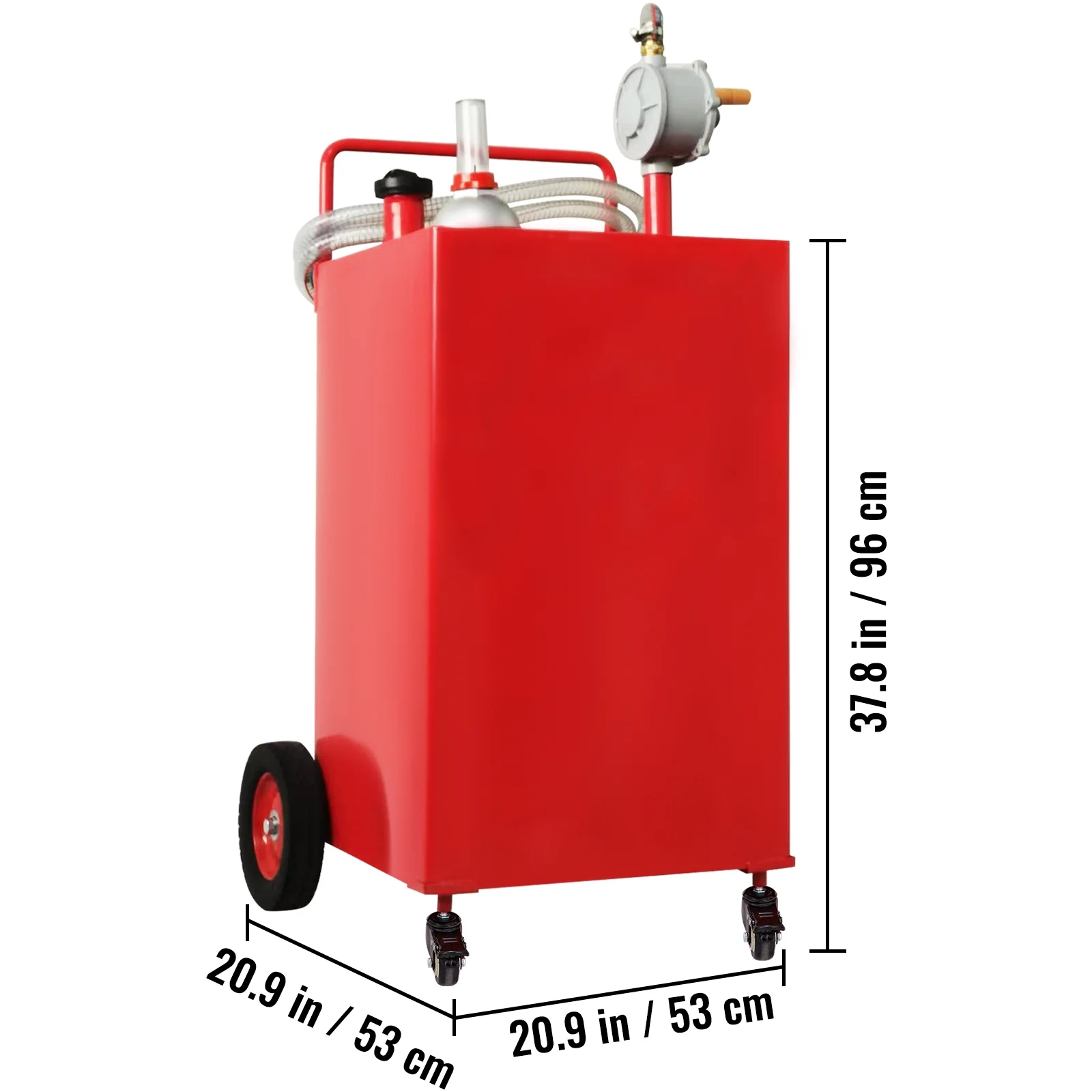 30 Gallon Gasoline Diesel Fuel Container Manuel Transfer Pump Red - Image 8