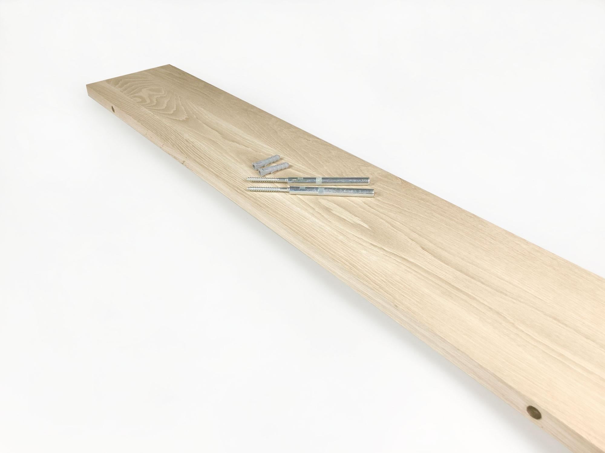 WoodBrothers Eikenhouten zwevende wandplank recht 150x20x2,5cm