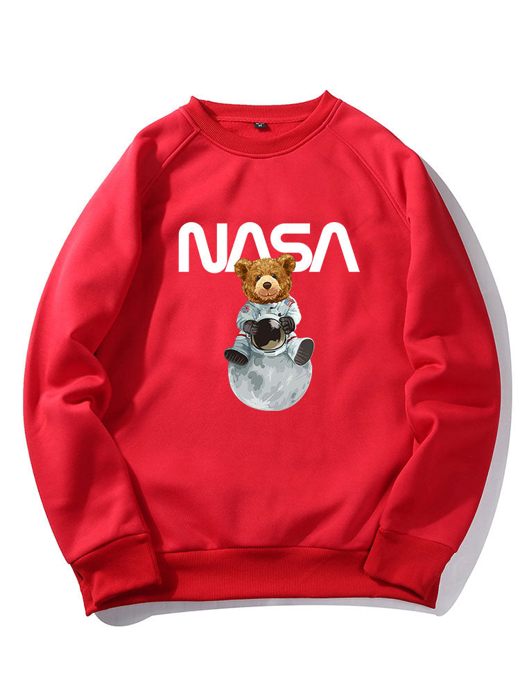 Sweat-shirt à manches raglan imprimé ours de la NASA