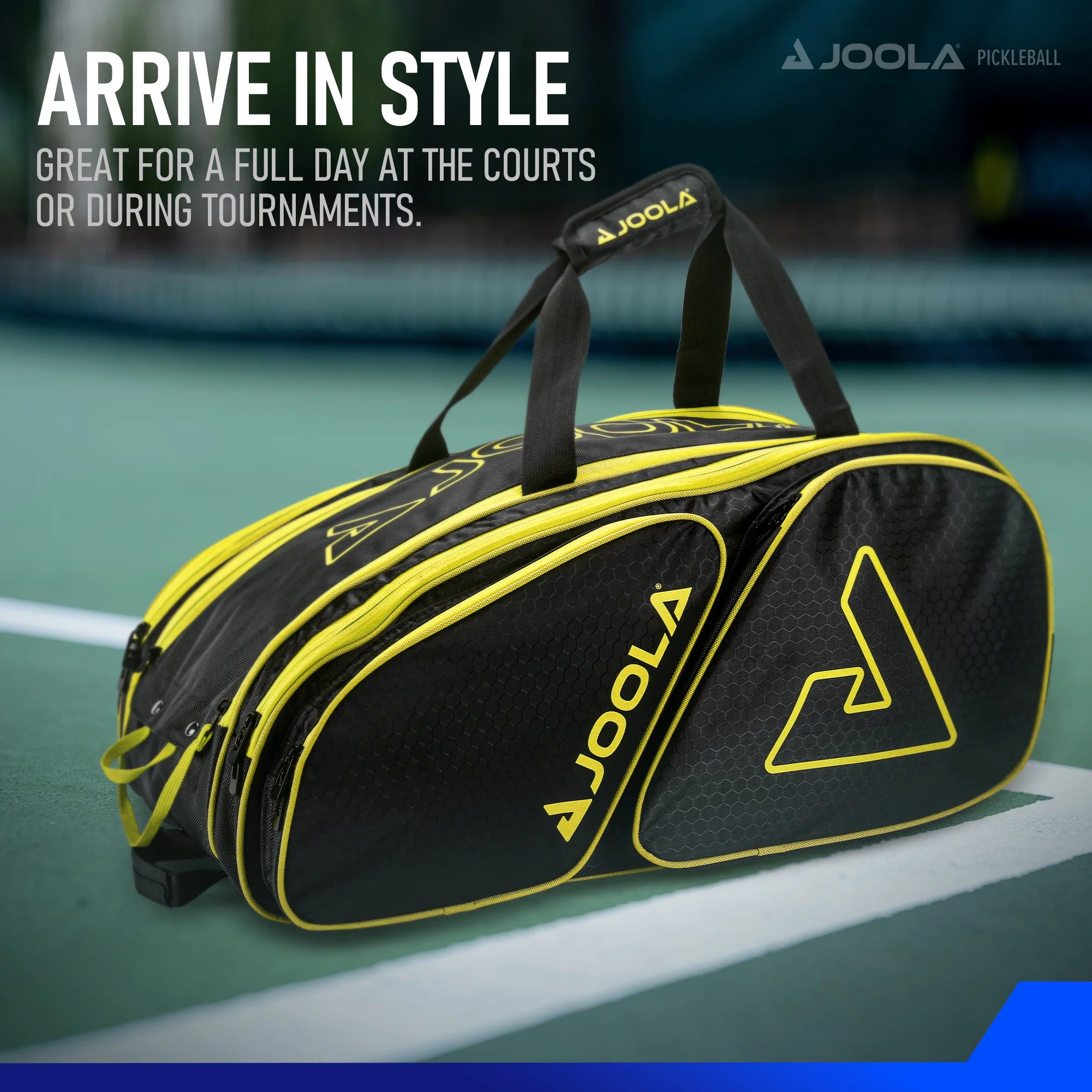 Tour Elite Pickleball Bag, Backpack, Duffle Bag for Pickleball and Racket Sports, Black/Yellow(Black) - Image 6