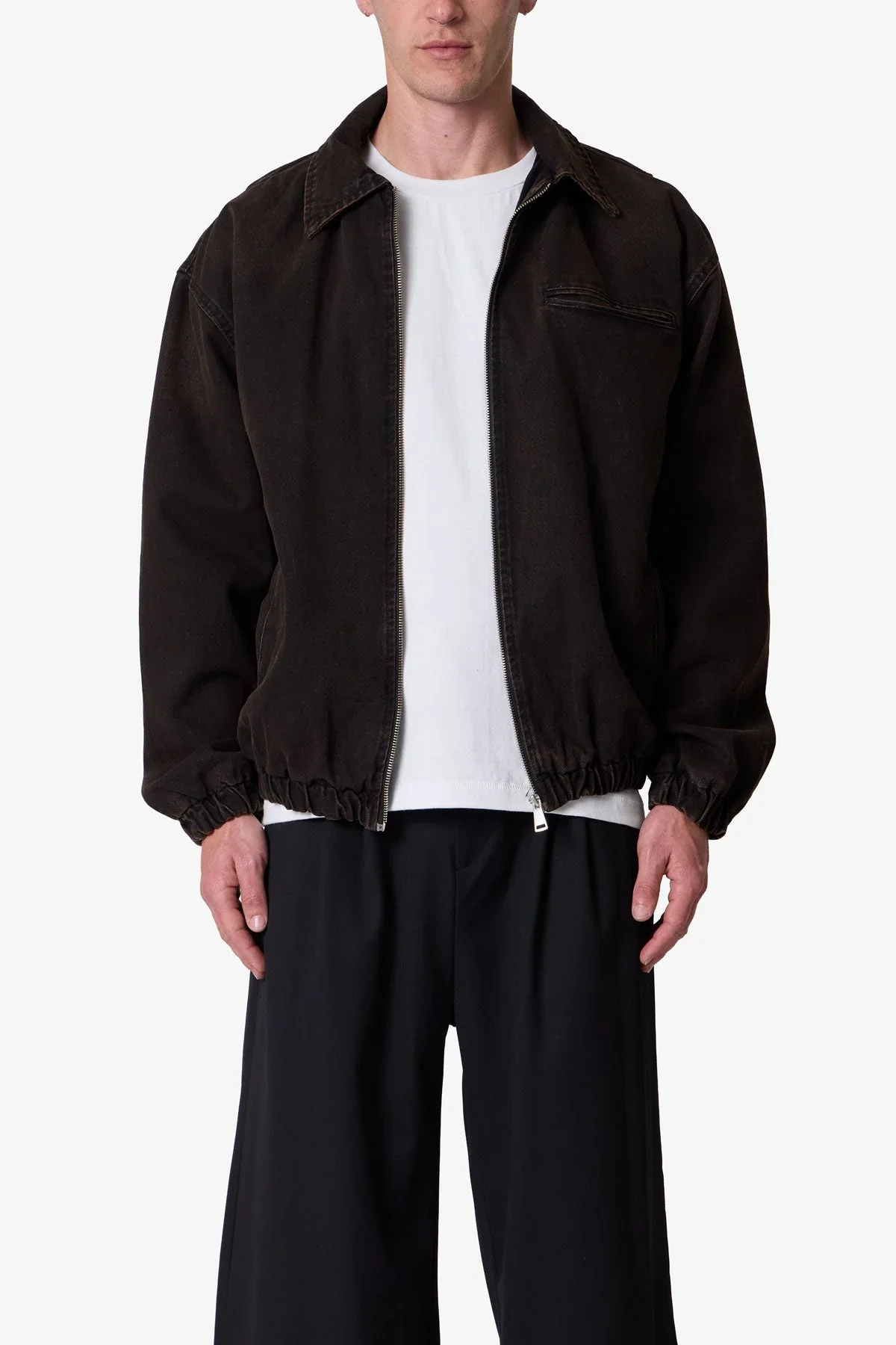 Collared Cinch jacket - Washed Black