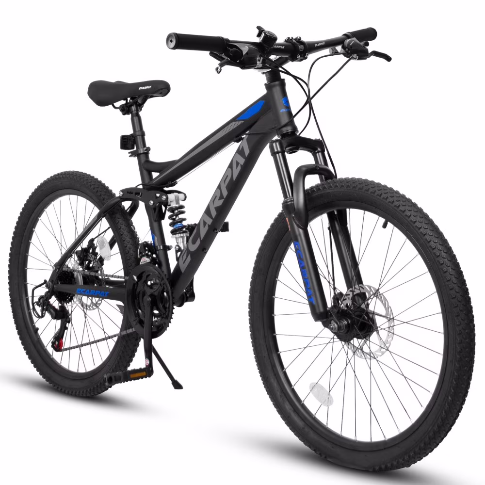 A2760 27 5 Inch Full Suspension Mountain Bike, Front and Rear Dual Shock Absorbers, Mechanical Disc Brakes, 21 Speed, Suitable for Men and Women, Ideal for Travel and Fitness Enthusiasts