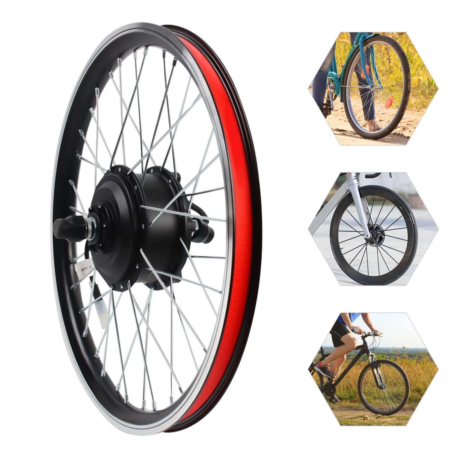 Front and Rear Wheel Electric Bike Kit, 36V 250W Motor, 30KM/H Speed, Includes Brake Lever, Thumb Throttle, and LED Display - Image 3