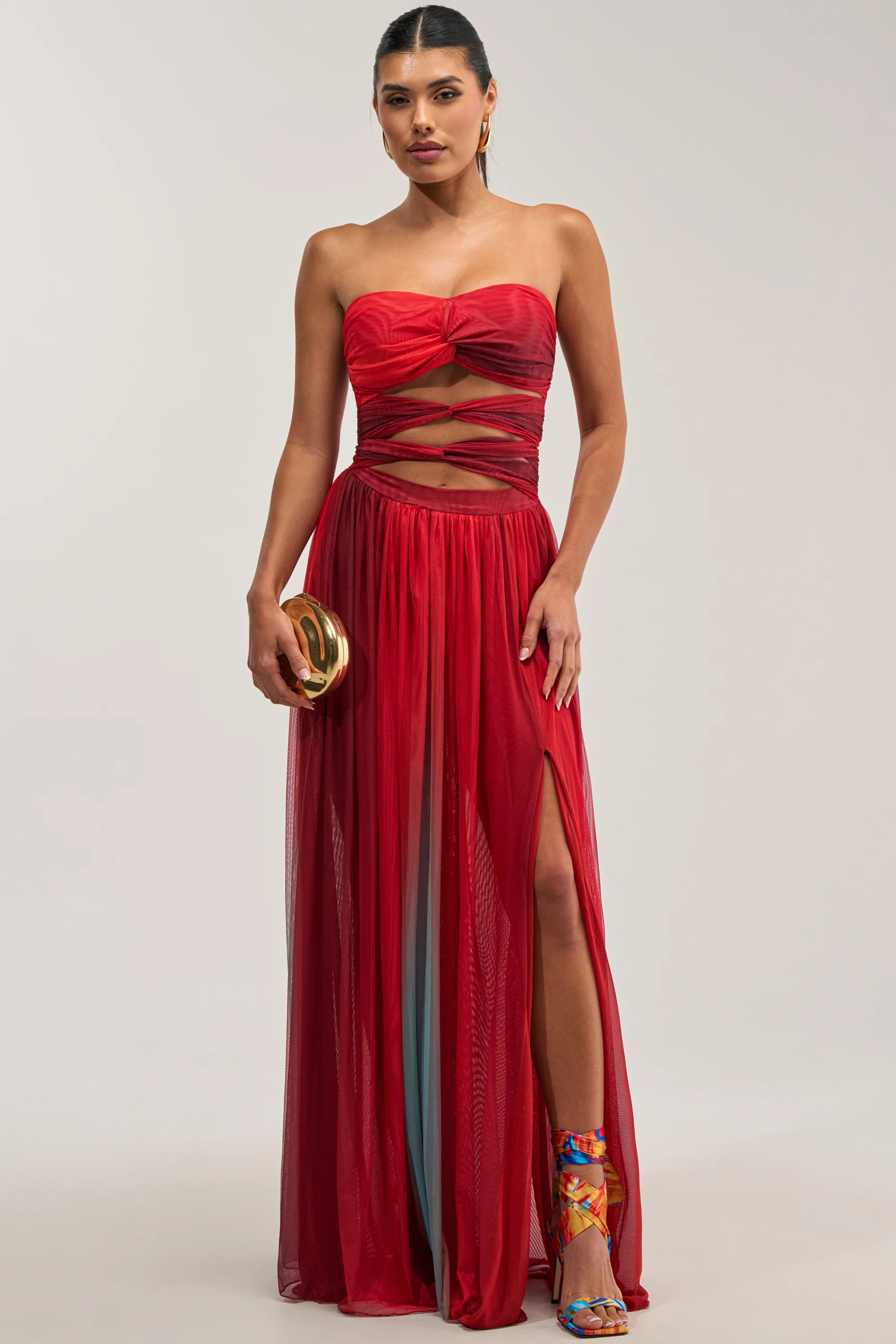 CELESTE CHIFFON MAXI DRESS IN MULTI - Akira Store