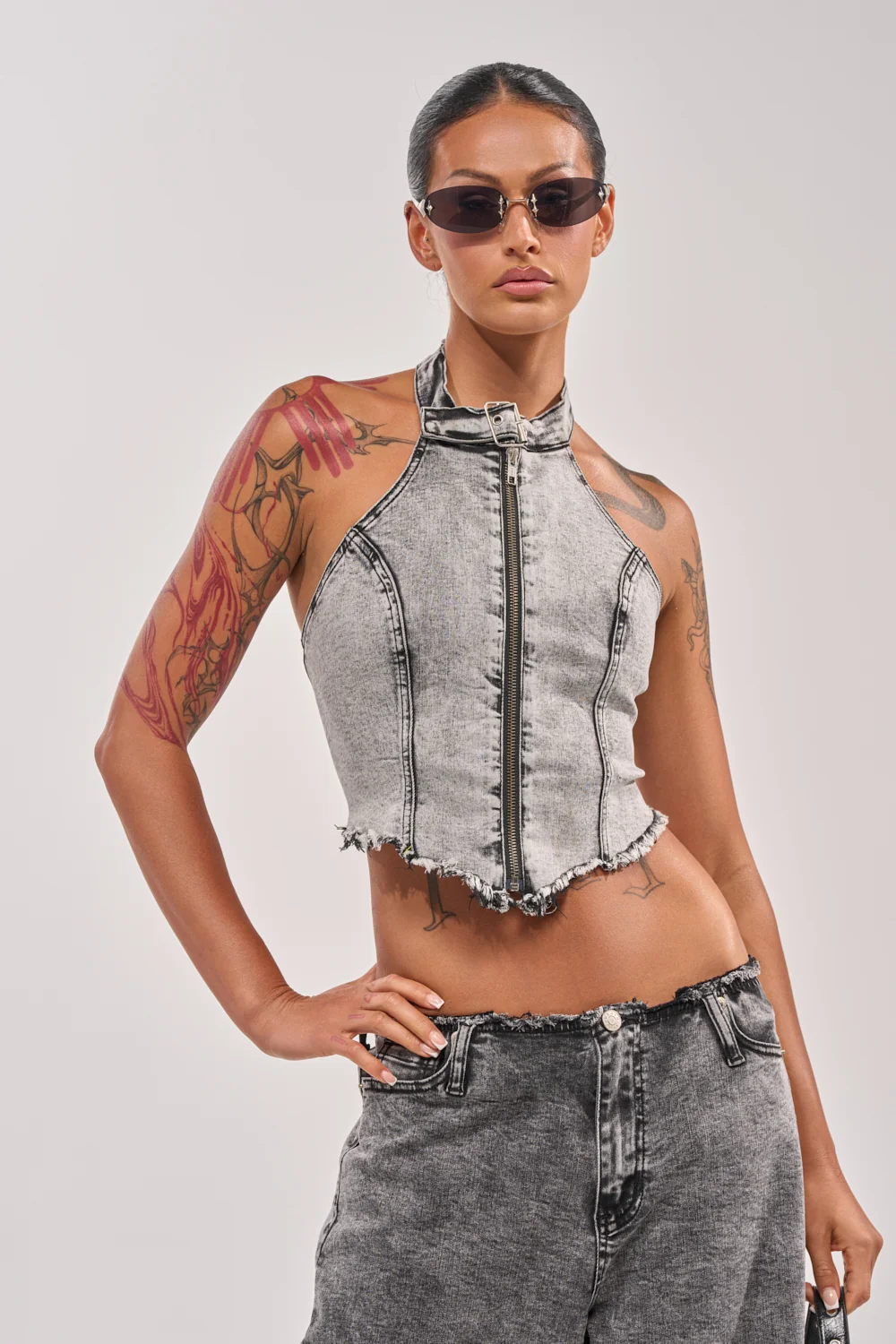 BREAK UP WITH HIM DENIM TOP - Akira Store