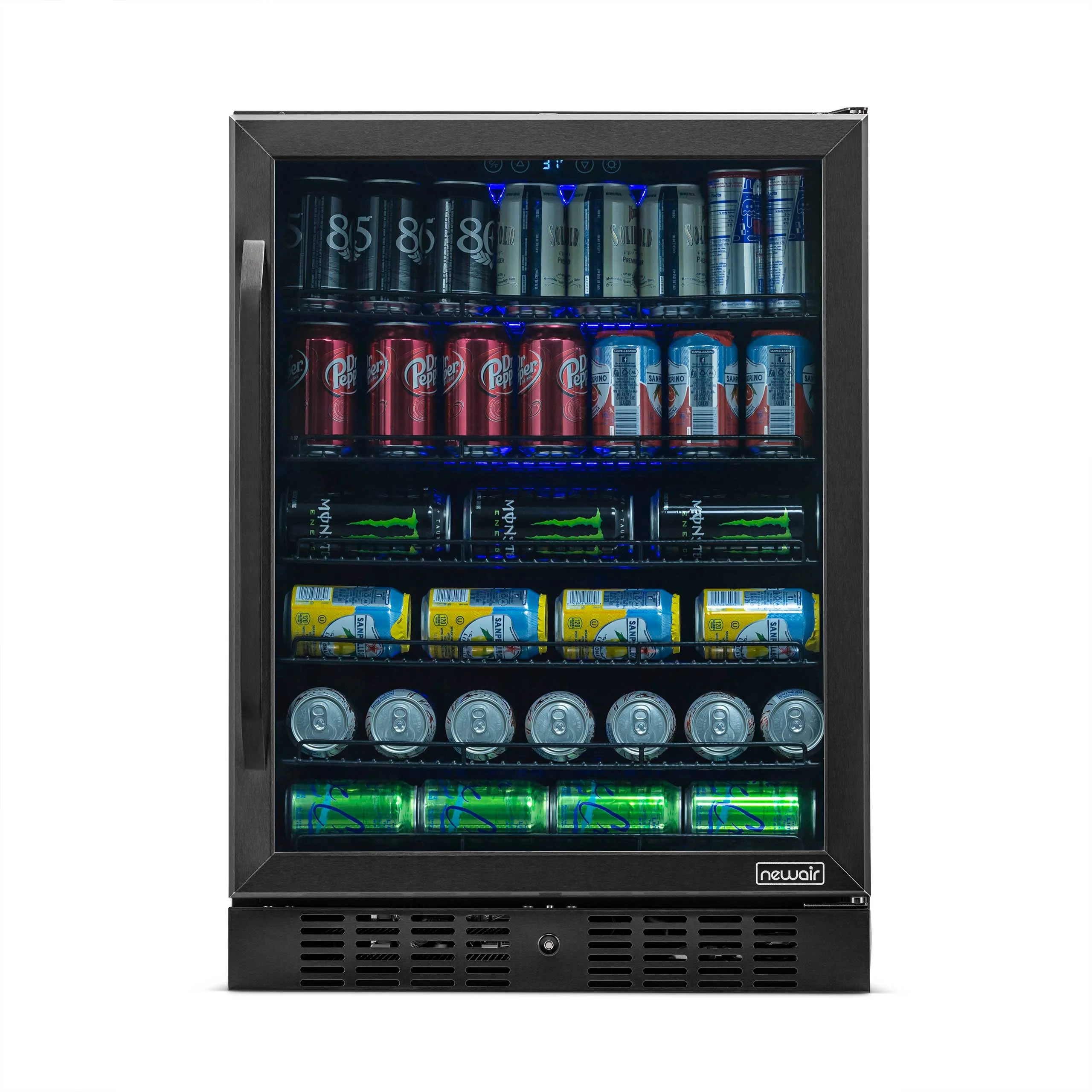 Newair 177-Can Built-In Black Beverage Fridge - 24