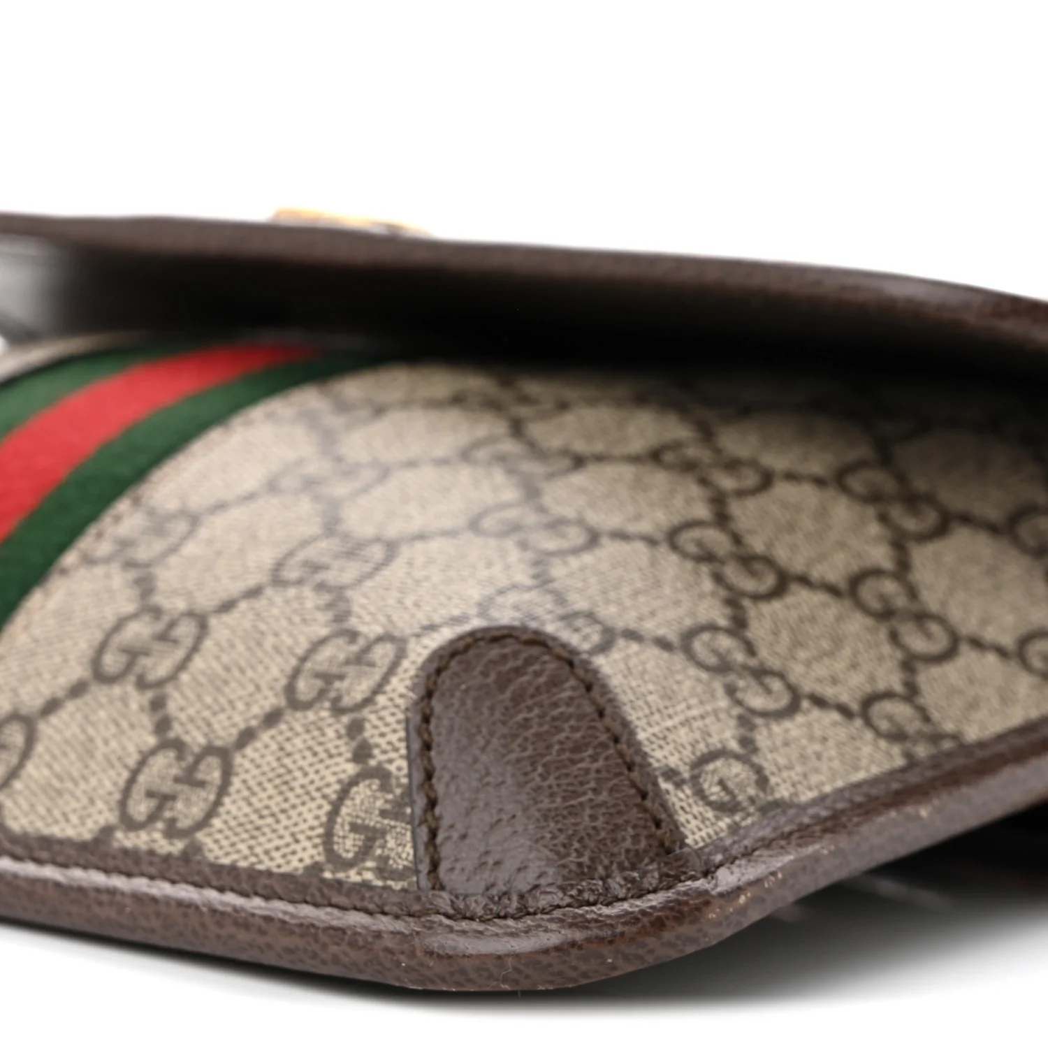 GG Supreme Monogram Web Small Ophidia Belt Bag Brown
