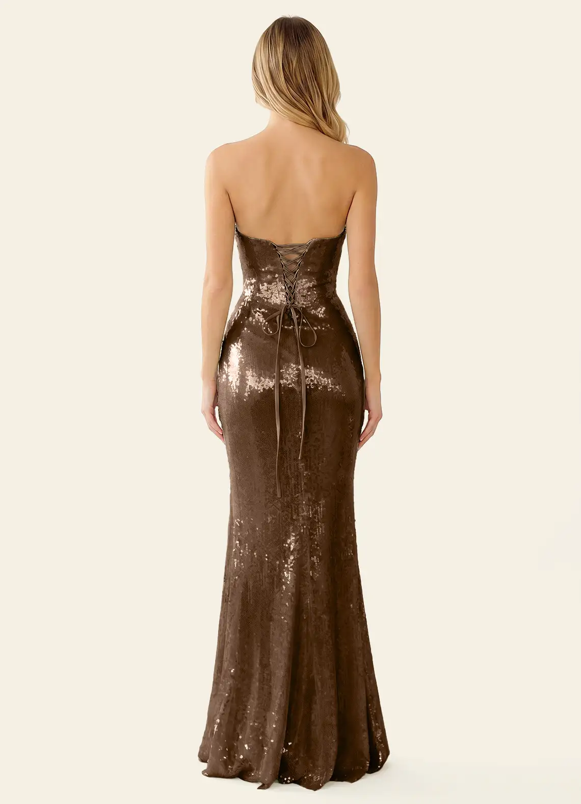 Mirabelle Brown Squins Sparkly Special Occasion Dress