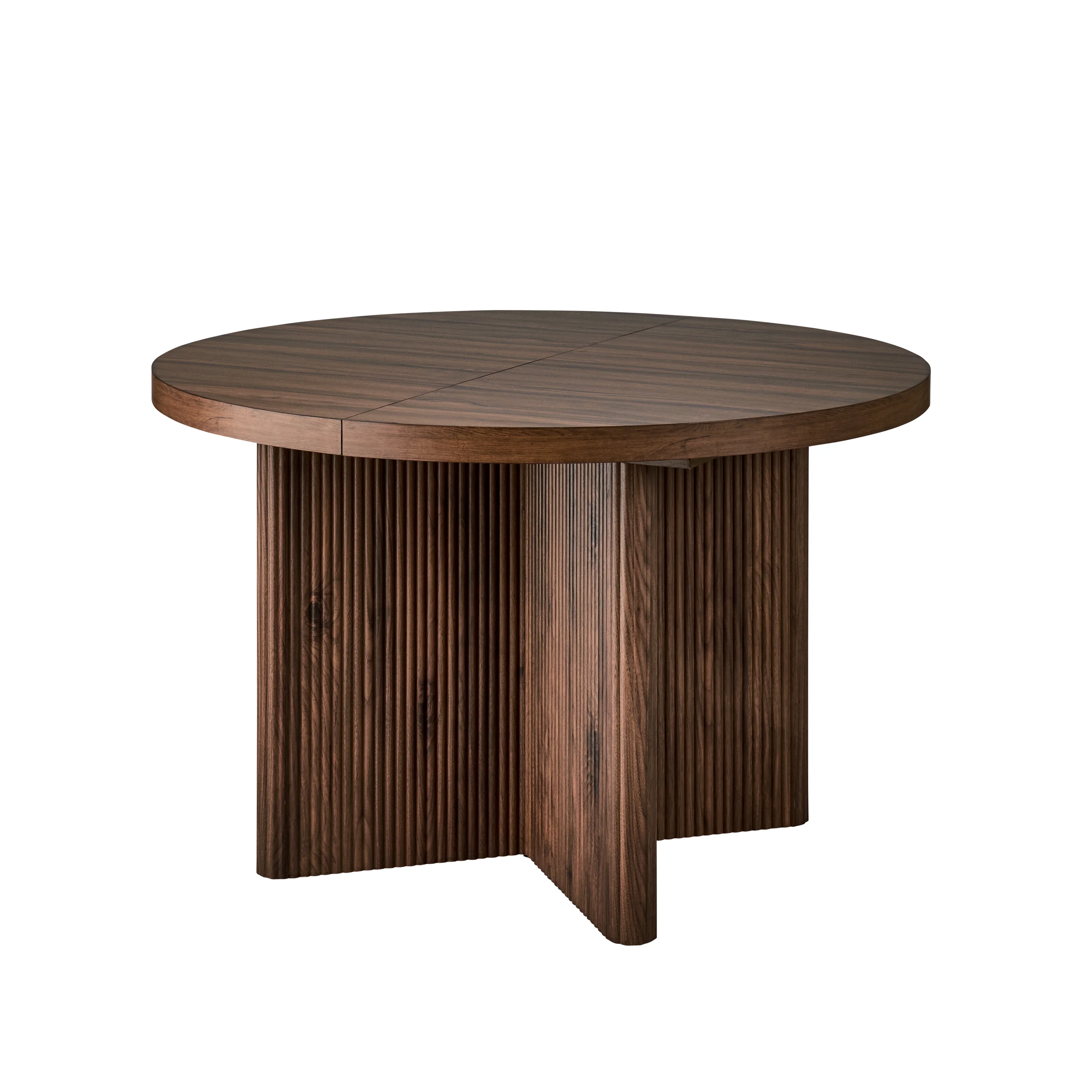 Better Homes & Gardens Lillian Fluted Round Expandable Dining Table for Kitchen, Natural Pine