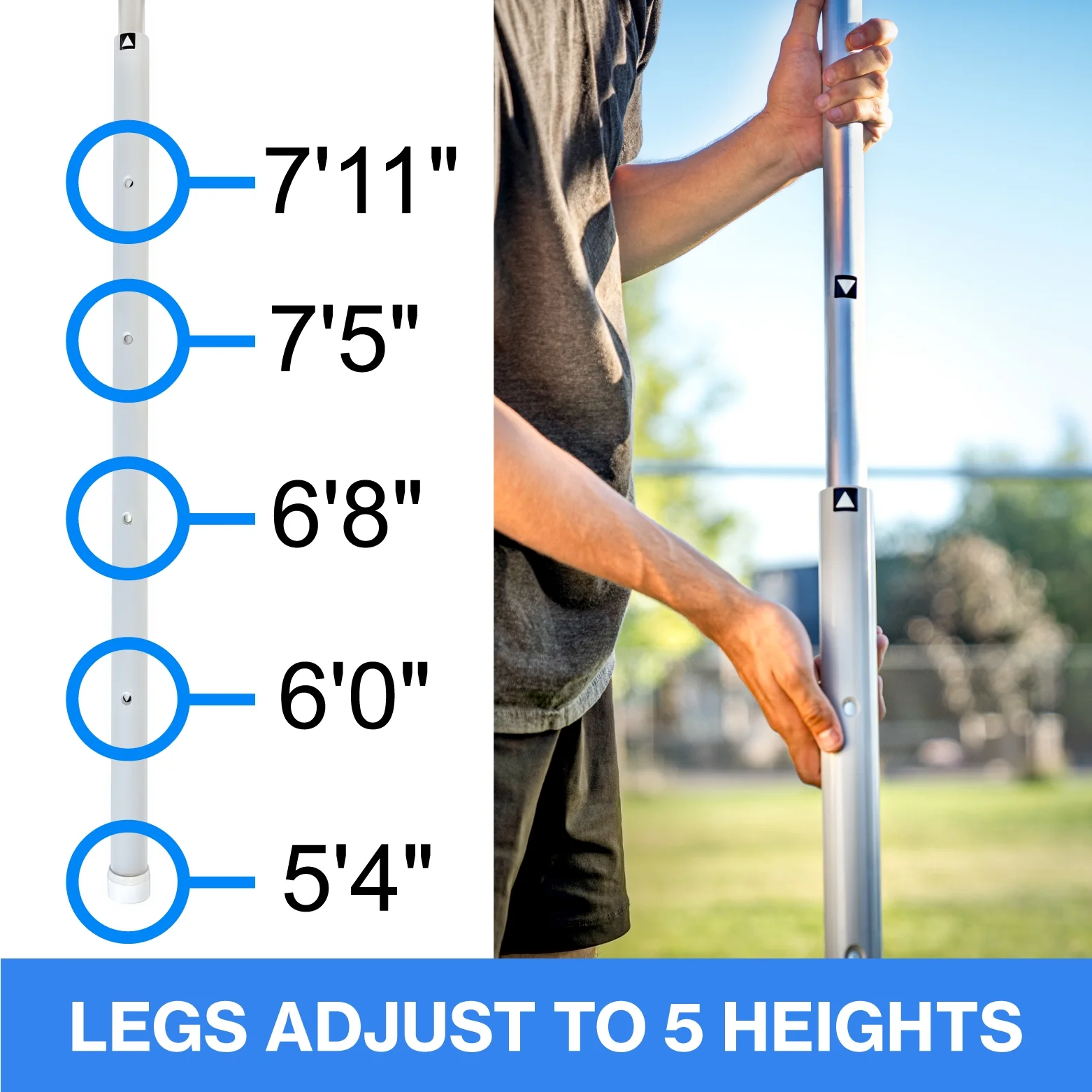 9 Square, volleyball, indoor/outdoor yard game Mill Finish Aluminum - Image 3