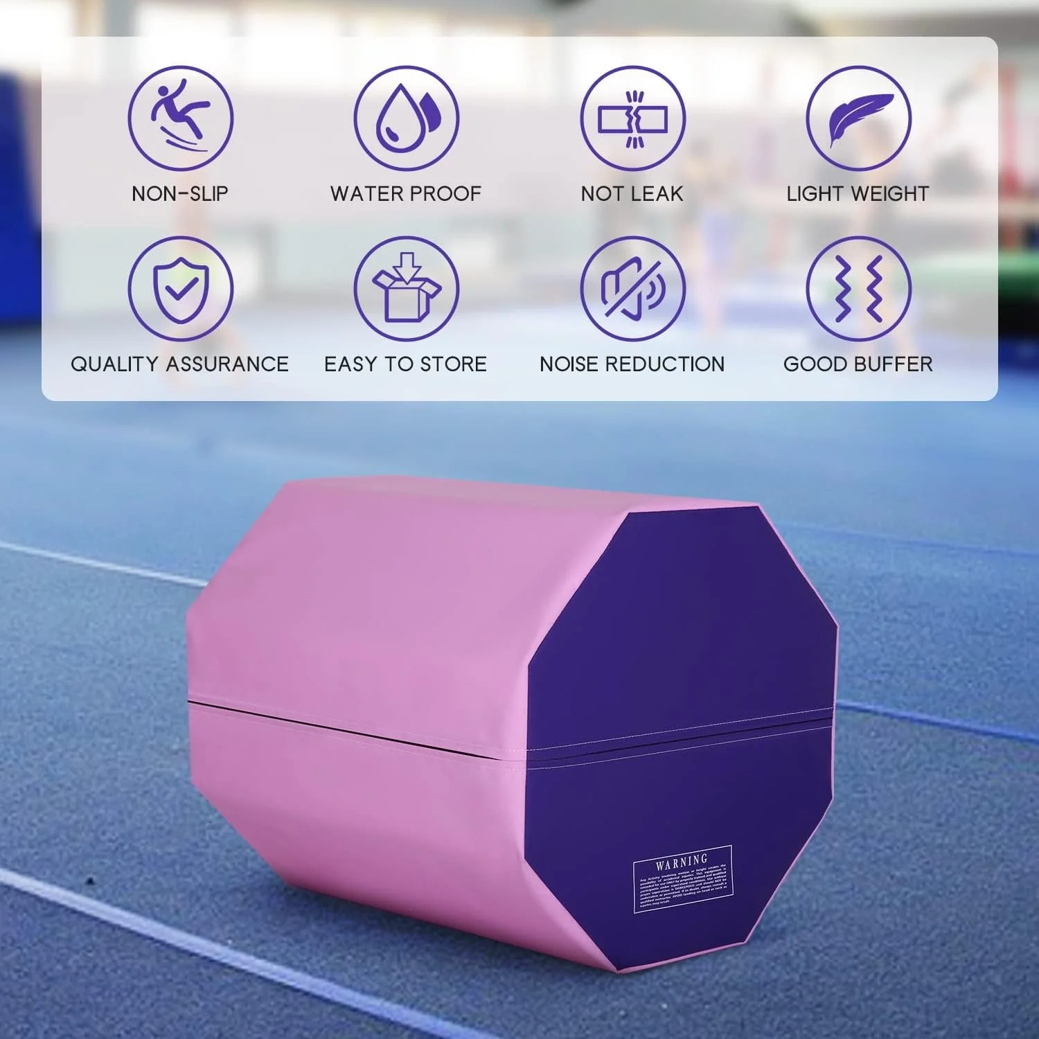 24.4" x 25.6" Gymnastics Octagon Tumbler Trainer Exercise Mat Tumbling Equipment Somersault Mat, Pink - Image 3